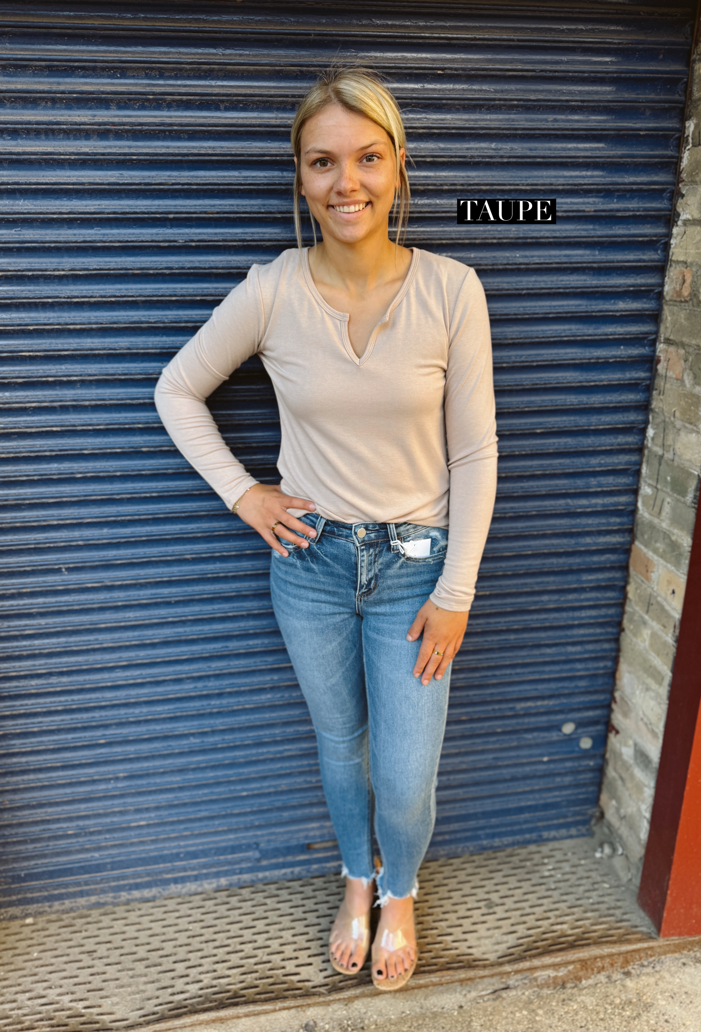 Cool Ultra Soft Notched Long Sleeve Top-Long Sleeve Tops-be cool-The Silo Boutique, Women's Fashion Boutique Located in Warren and Grand Forks North Dakota