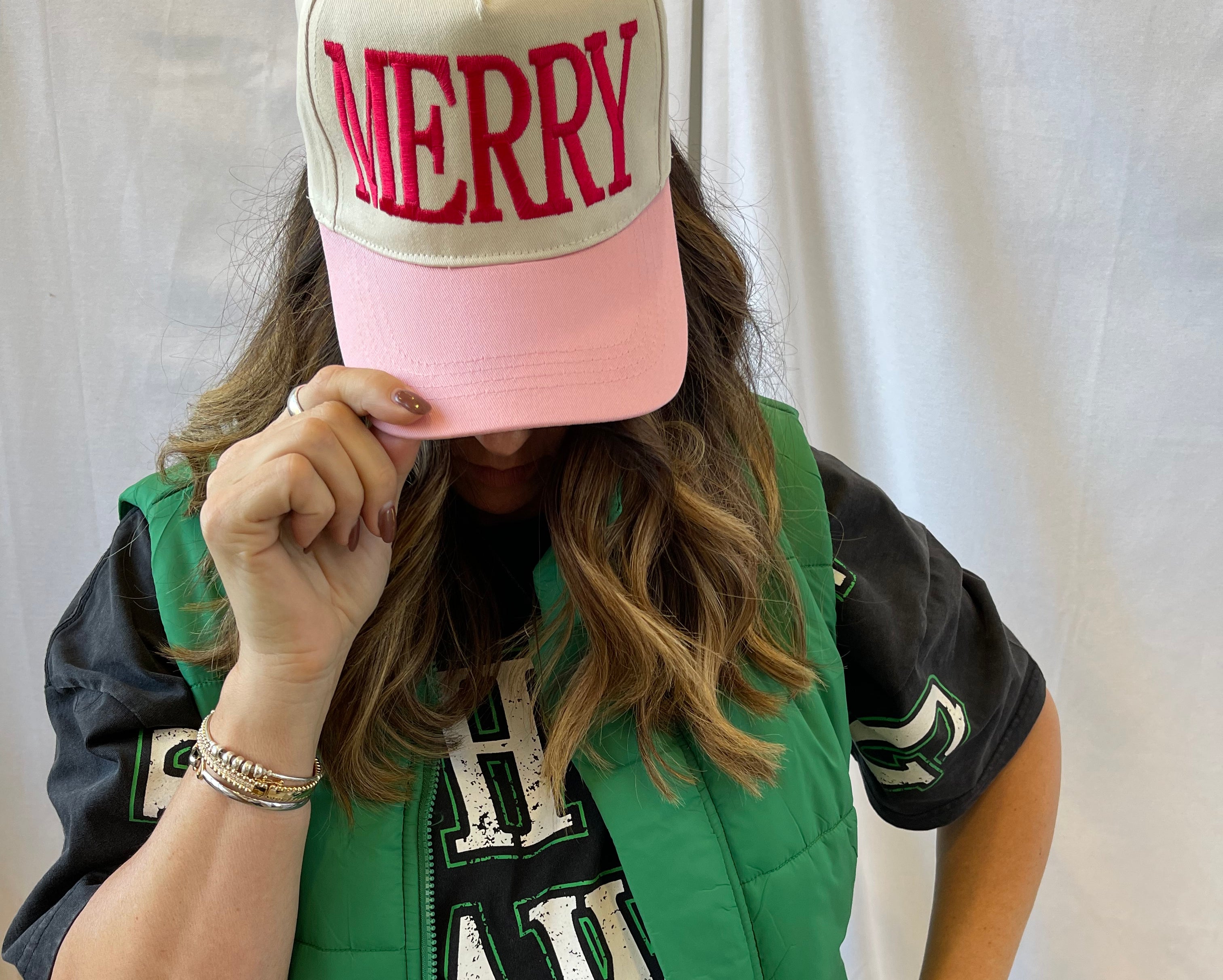 Merry Red and Pink Hat-Hats-Summer Tees-The Silo Boutique, Women's Fashion Boutique Located in Warren and Grand Forks North Dakota