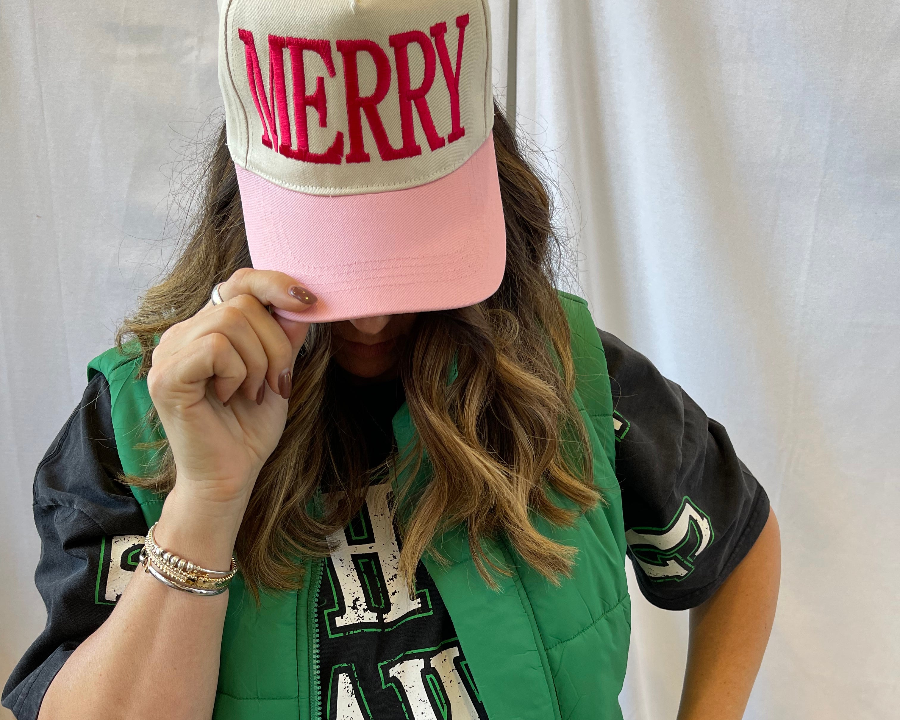 Merry Red and Pink Hat-Hats-Summer Tees-The Silo Boutique, Women's Fashion Boutique Located in Warren and Grand Forks North Dakota