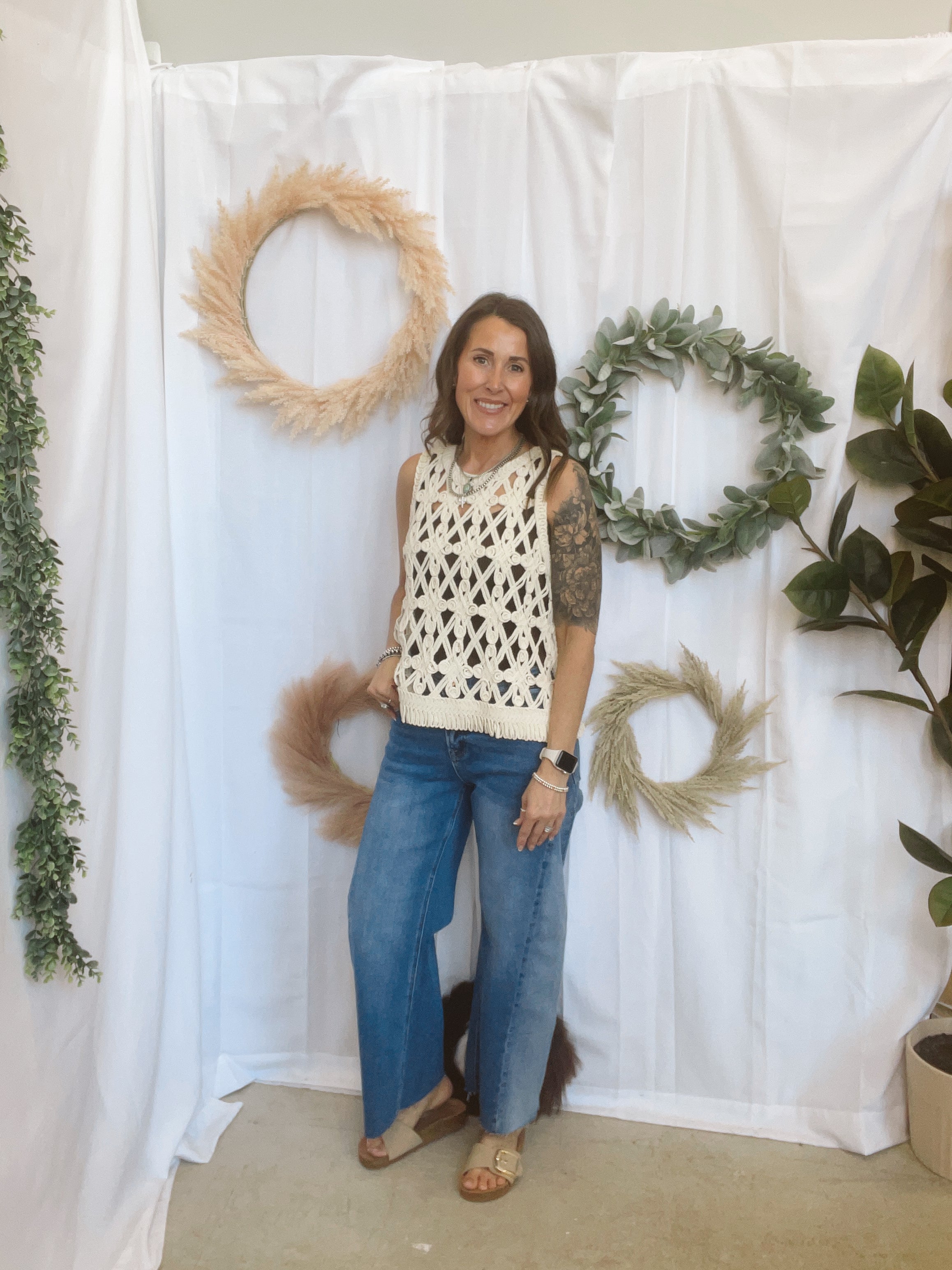 Fringe Hem Tank-Bone-Tank Tops-mystree-The Silo Boutique, Women's Fashion Boutique Located in Warren and Grand Forks North Dakota