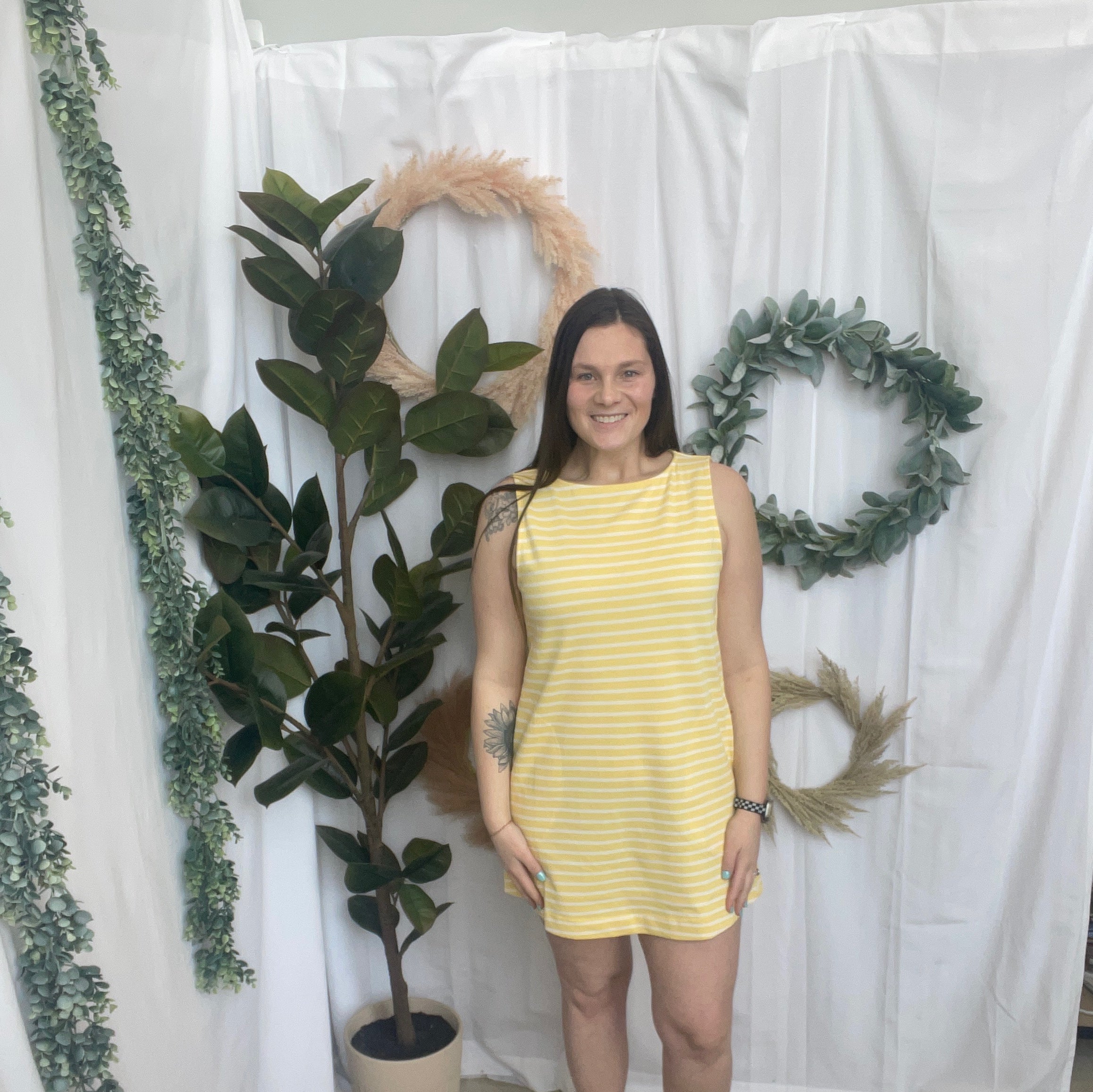 Archie Stripe Dress-Yellow-The Silo Boutique-The Silo Boutique, Women's Fashion Boutique Located in Warren and Grand Forks North Dakota