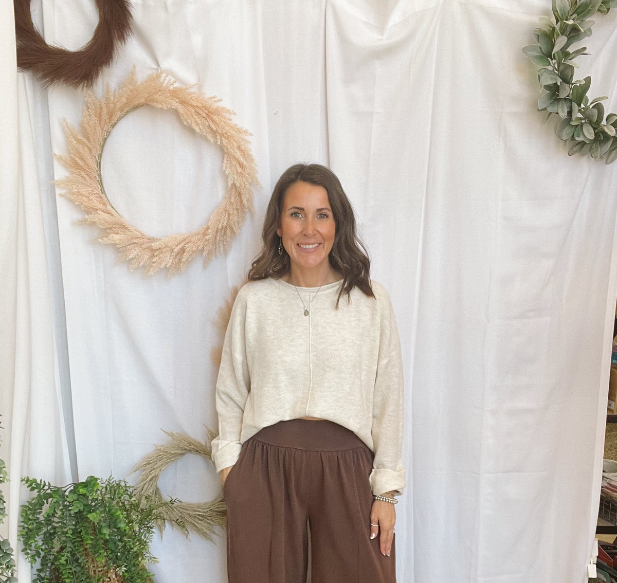 Easy Mineral Washed Pants-Brown-Pants-eesome-The Silo Boutique, Women's Fashion Boutique Located in Warren and Grand Forks North Dakota
