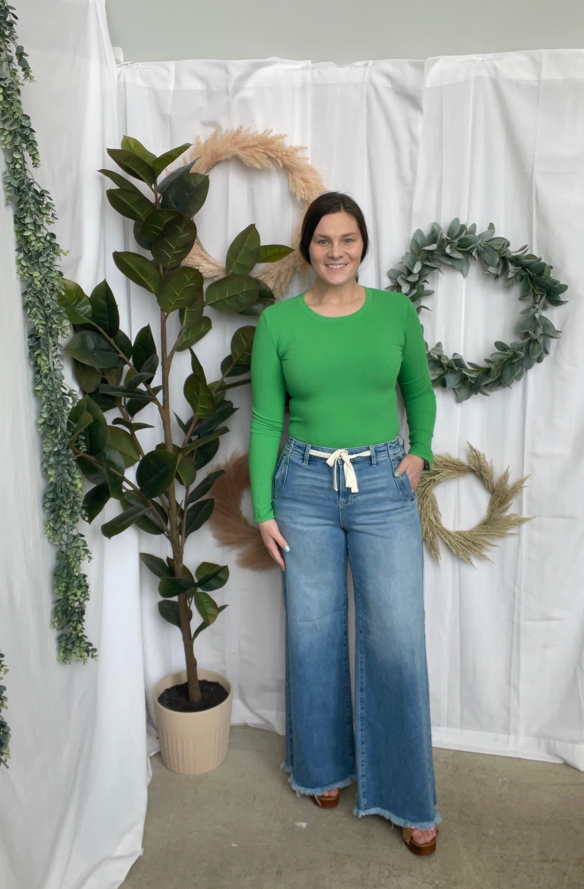 Risen Light Wide Leg Jeans-Jeans-risen-The Silo Boutique, Women's Fashion Boutique Located in Warren and Grand Forks North Dakota