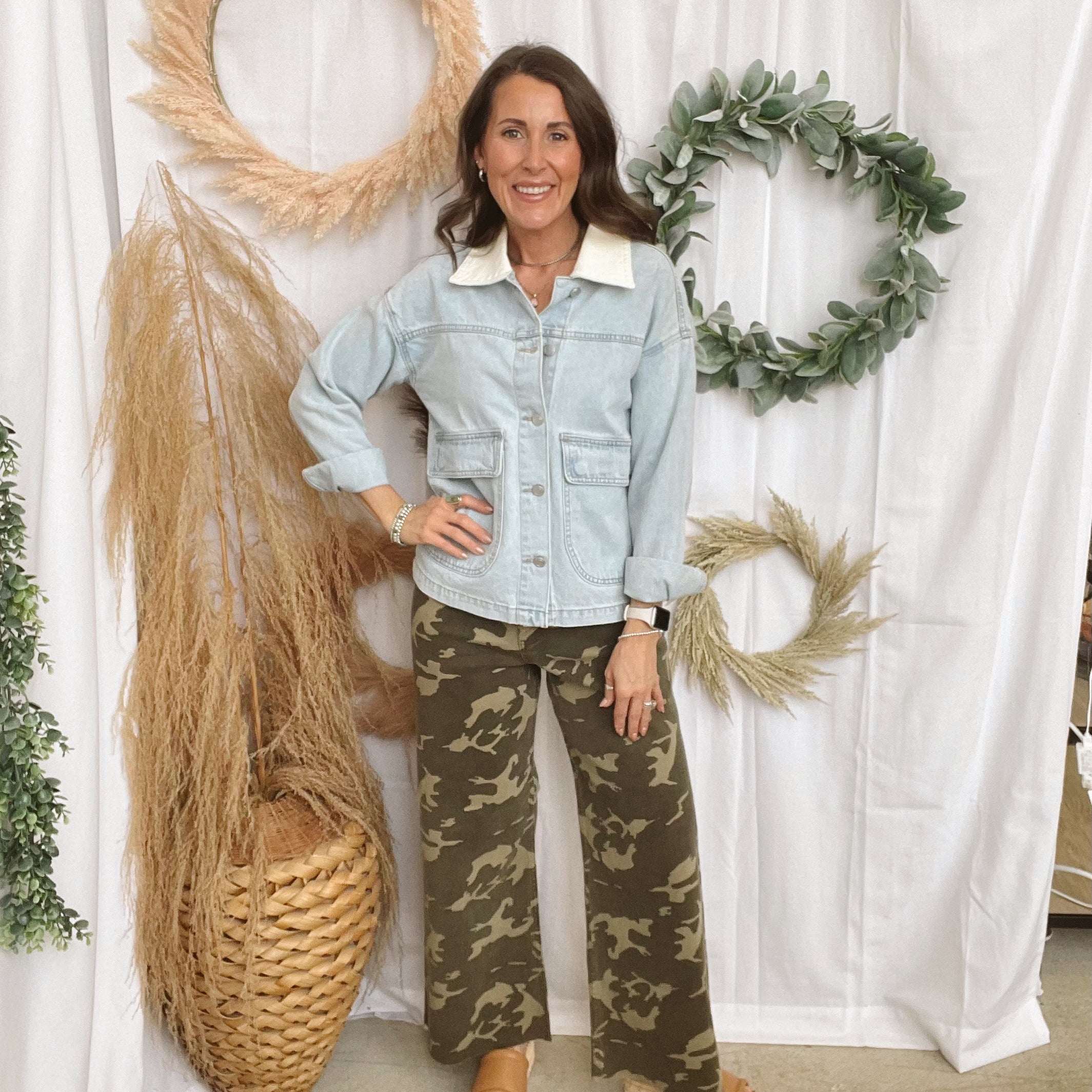 Elan Light Blue Denim Jacket-Coats & Jackets-elan-The Silo Boutique, Women's Fashion Boutique Located in Warren and Grand Forks North Dakota