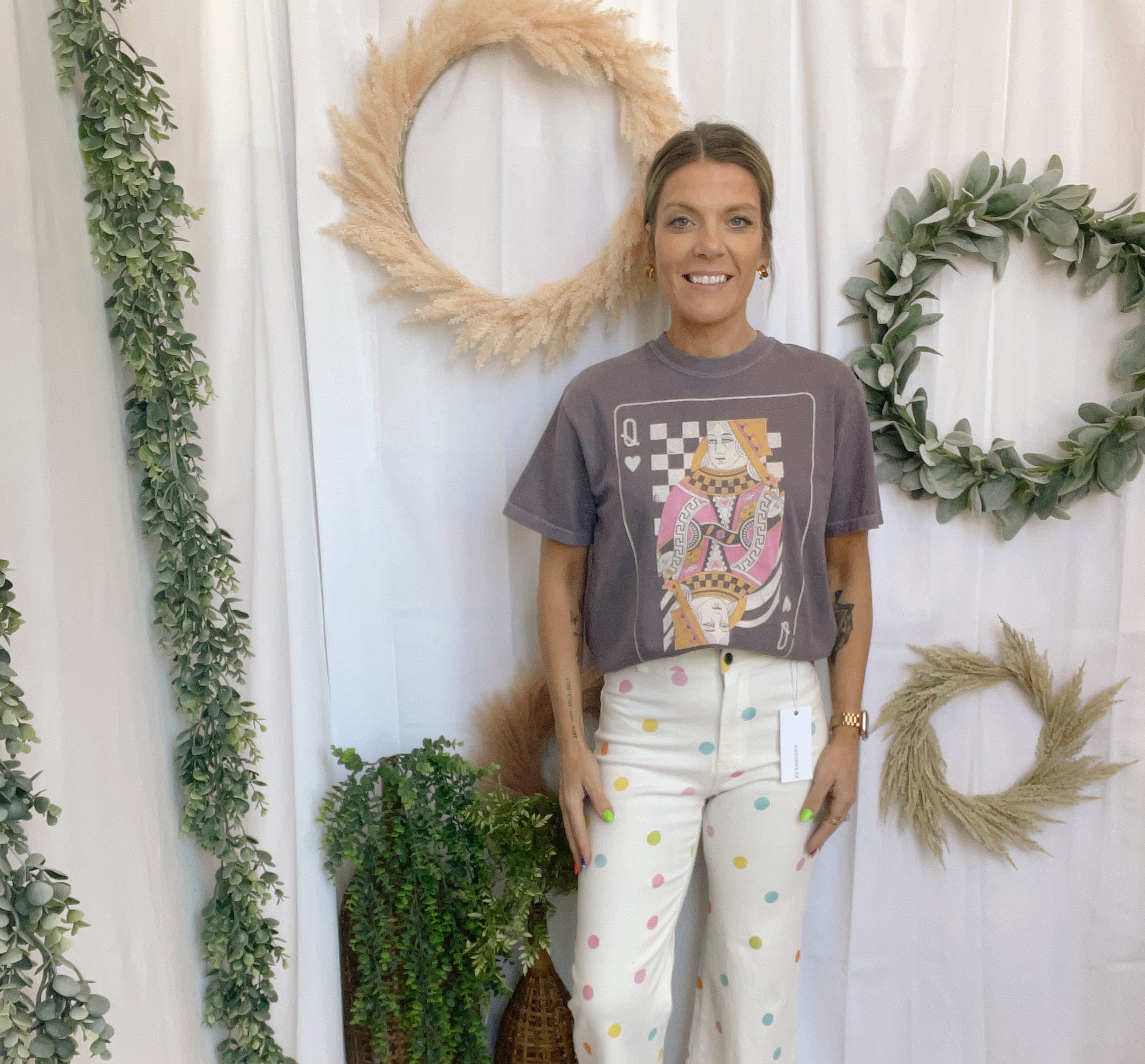 Annie Pastel Polka Dot Pants-Shorts-anniewear-The Silo Boutique, Women's Fashion Boutique Located in Warren and Grand Forks North Dakota