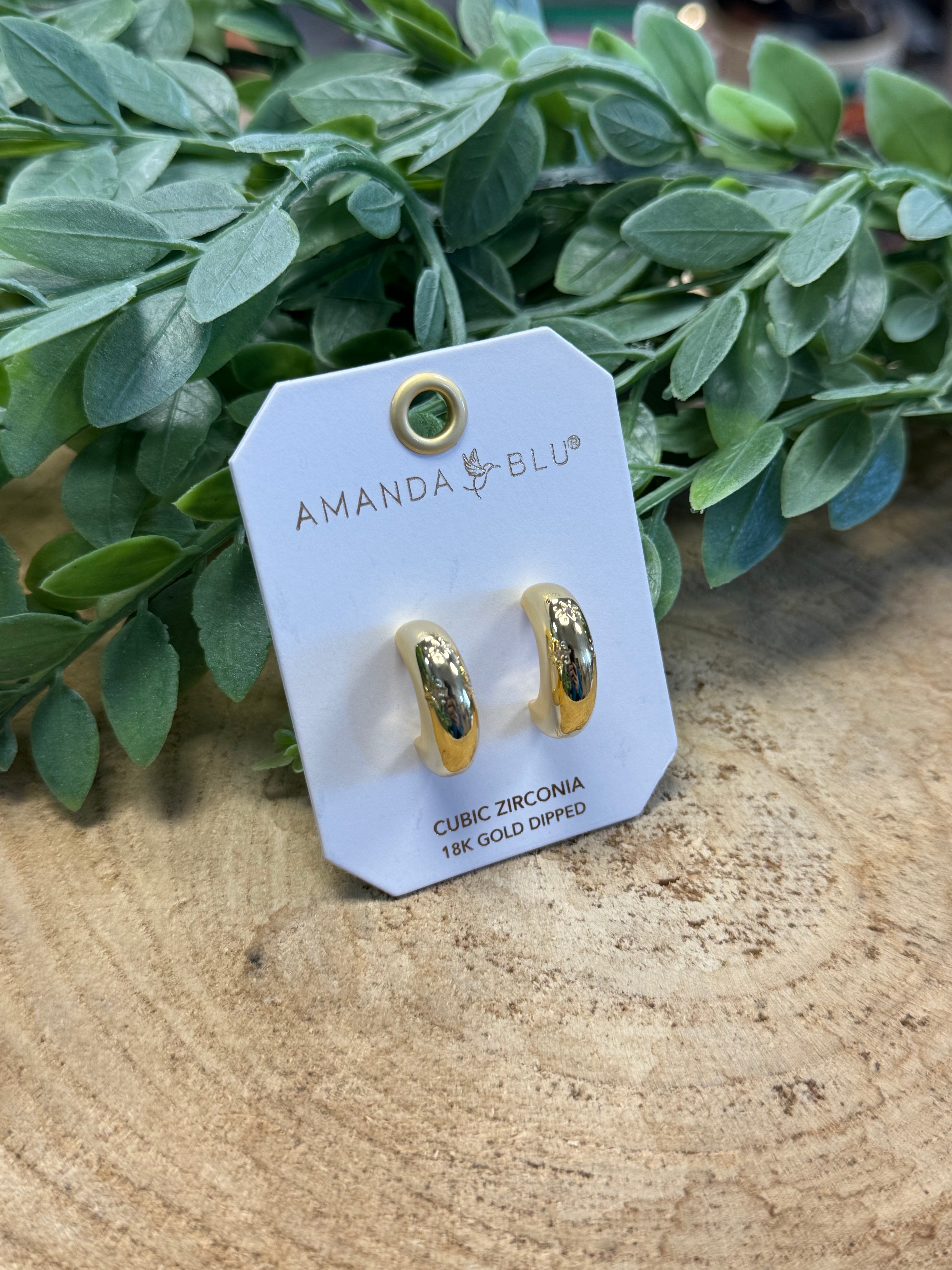 Paisley Polished Huggie-Amanda Blu-The Silo Boutique, Women's Fashion Boutique Located in Warren and Grand Forks North Dakota