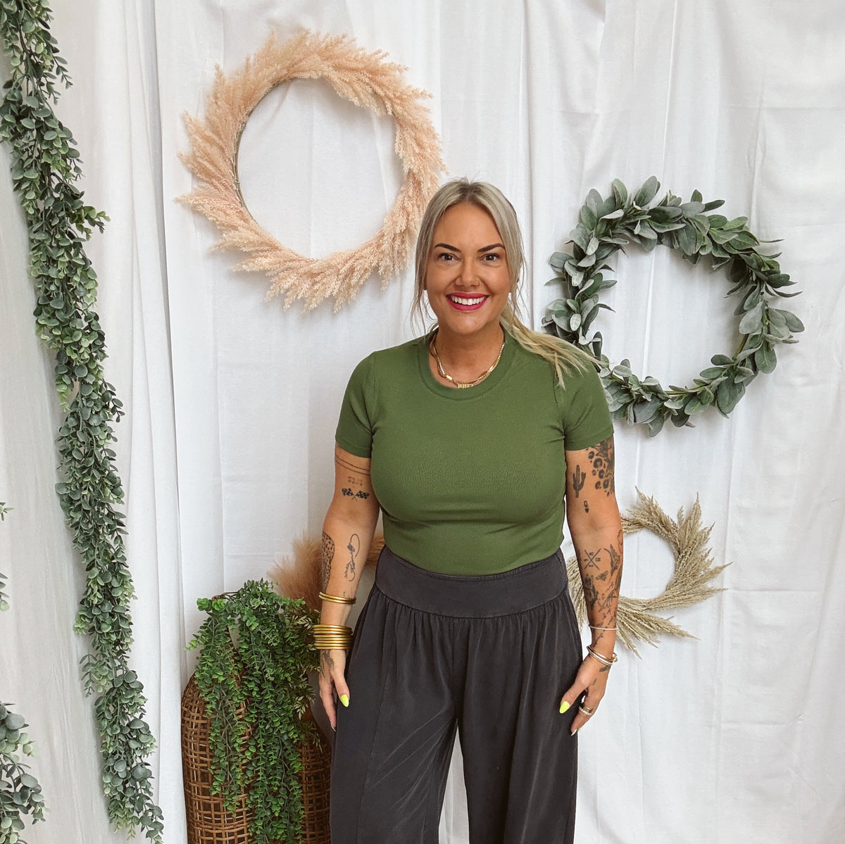 Easy Mineral Washed Pants-Ash Black-Pants-eesome-The Silo Boutique, Women's Fashion Boutique Located in Warren and Grand Forks North Dakota
