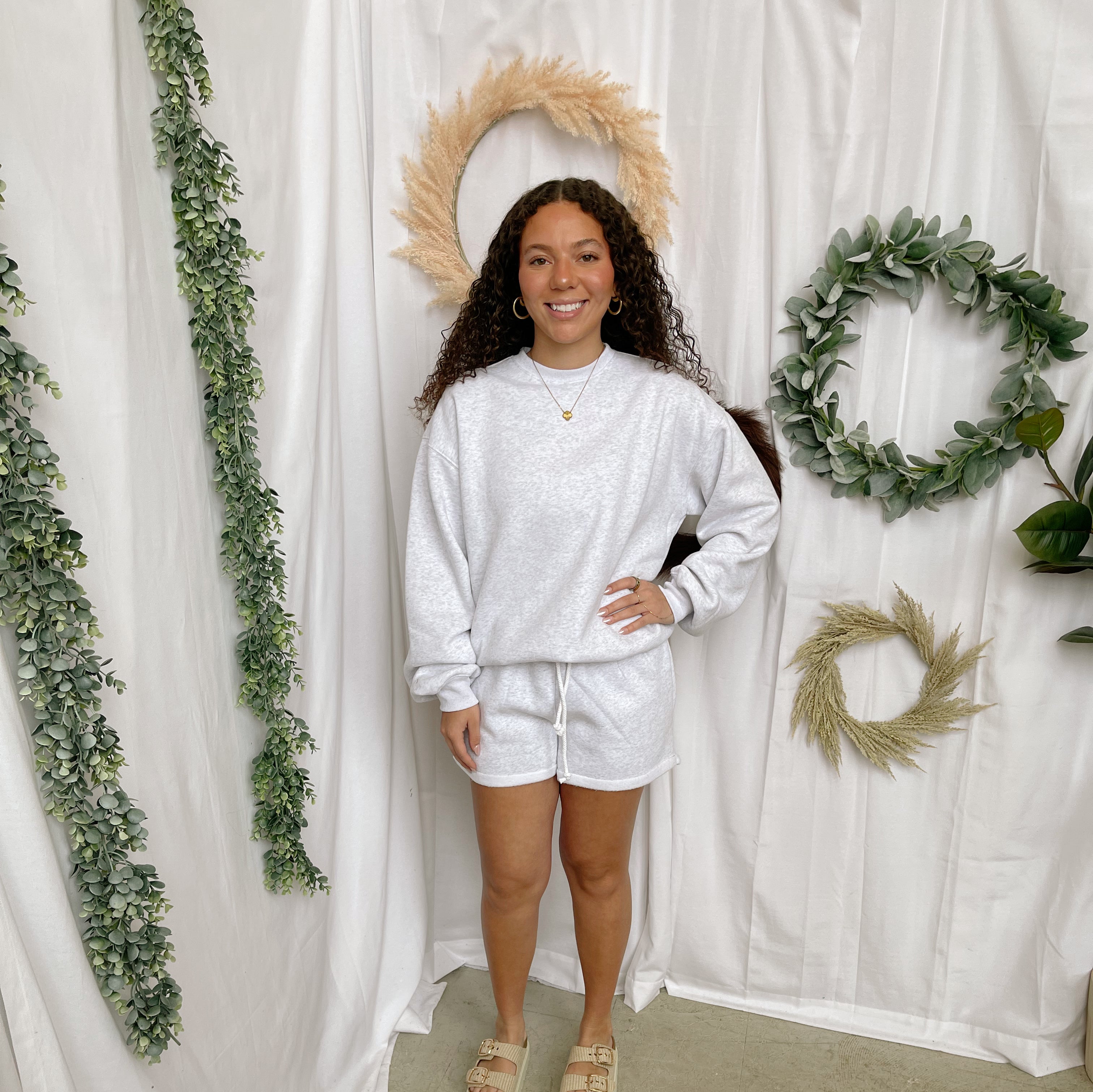 Carly Sweat Shorts-Ash-Shorts-tictoc-The Silo Boutique, Women's Fashion Boutique Located in Warren and Grand Forks North Dakota