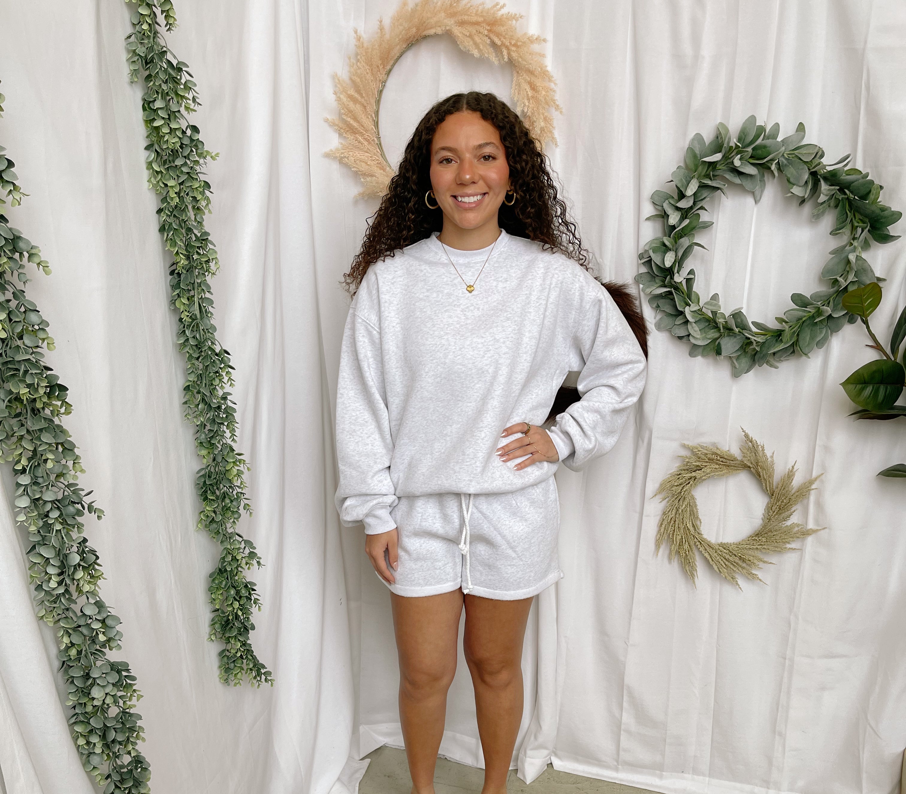 Carly Sweat Shorts-Ash-Shorts-tictoc-The Silo Boutique, Women's Fashion Boutique Located in Warren and Grand Forks North Dakota