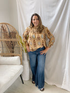 Latte Smock Yoke Top-Long Sleeve Tops-mystree-The Silo Boutique, Women's Fashion Boutique Located in Warren and Grand Forks North Dakota