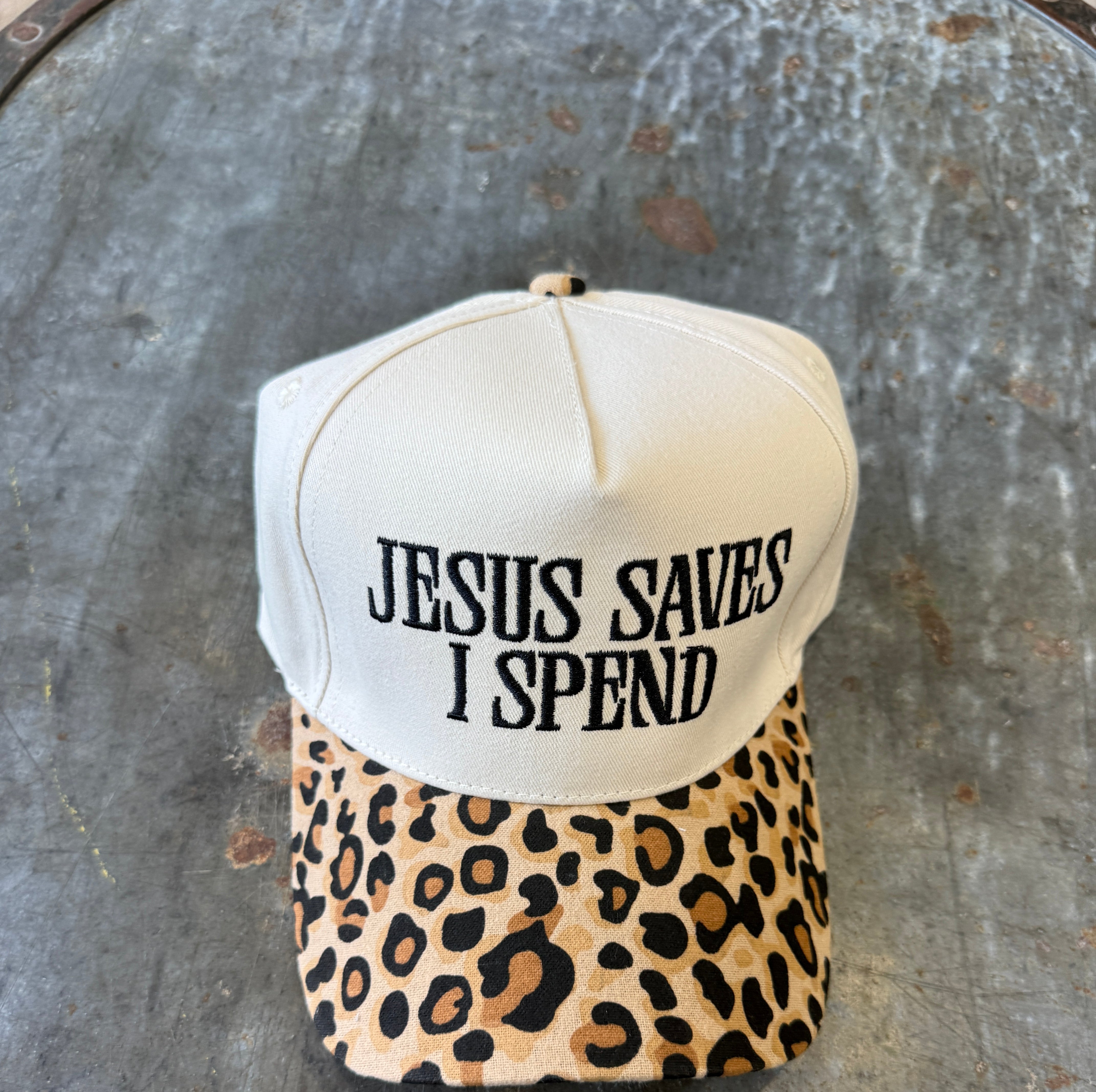 Jesus Saves I Spend Hat-Hats-Zenana-The Silo Boutique, Women's Fashion Boutique Located in Warren and Grand Forks North Dakota