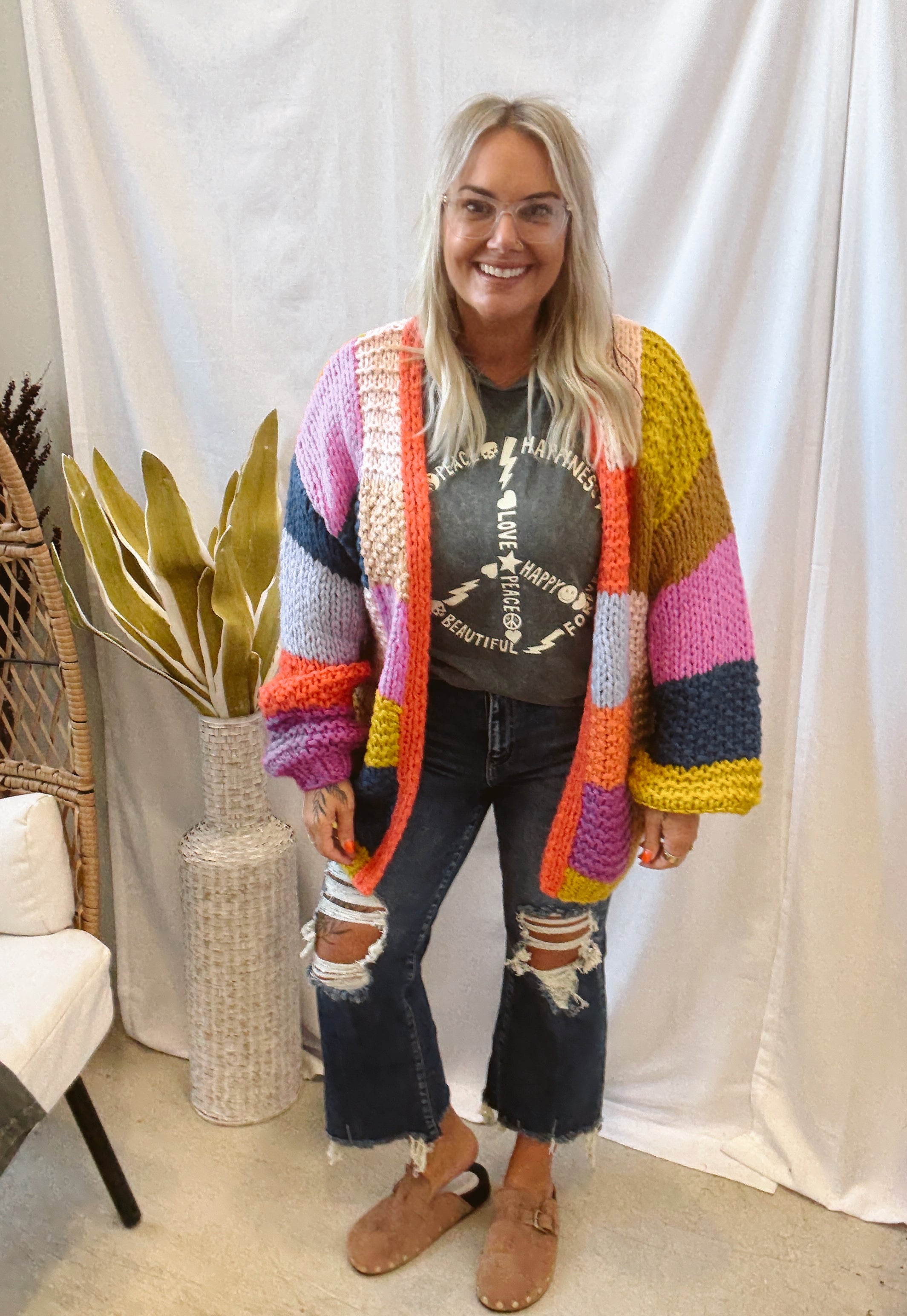 Sadie Sage Electric Cardigan-Cardigans-sadie sage-The Silo Boutique, Women's Fashion Boutique Located in Warren and Grand Forks North Dakota