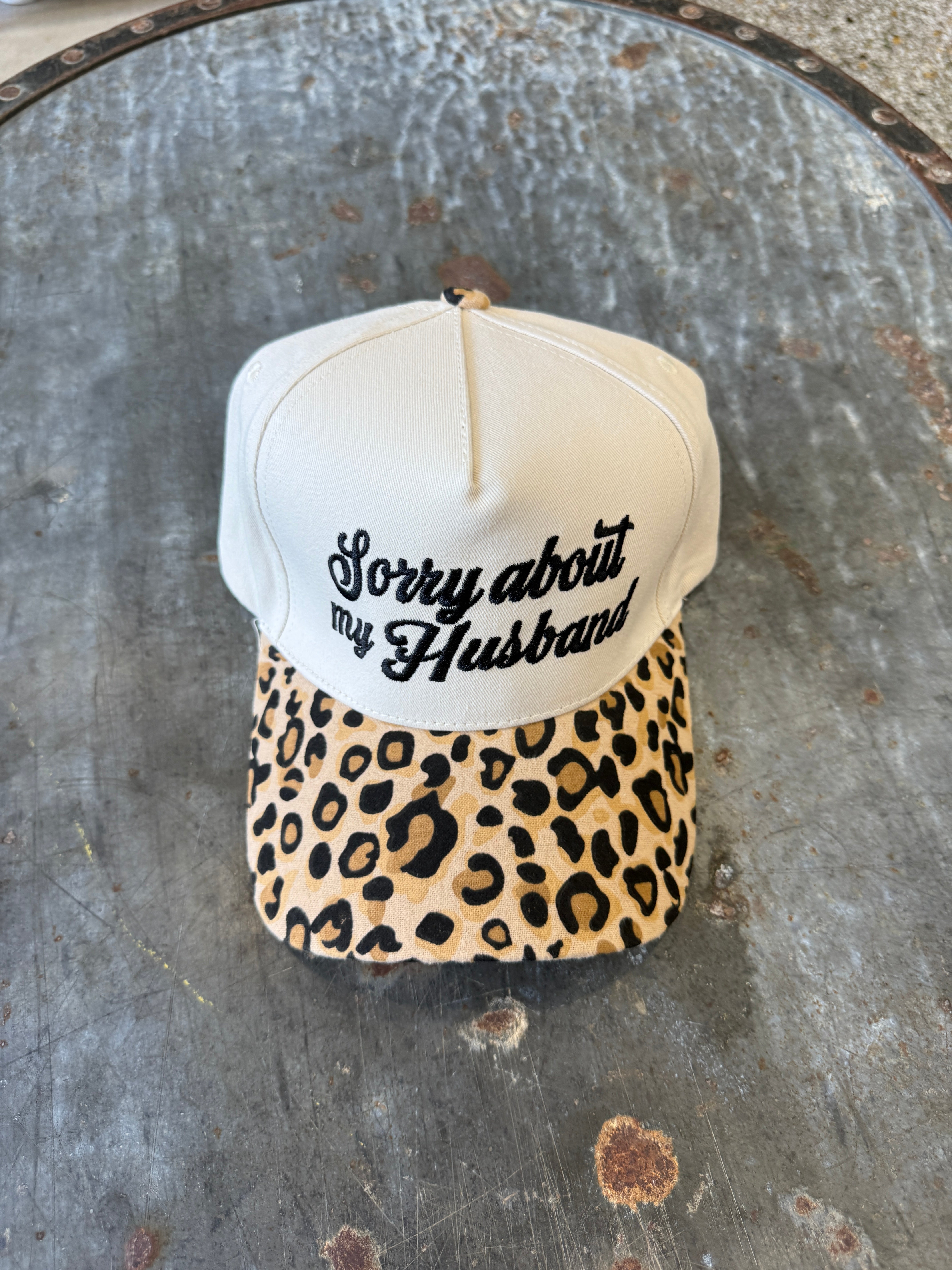 Zen Sorry About My Husband-Leopard-Hats-Zenana-The Silo Boutique, Women's Fashion Boutique Located in Warren and Grand Forks North Dakota