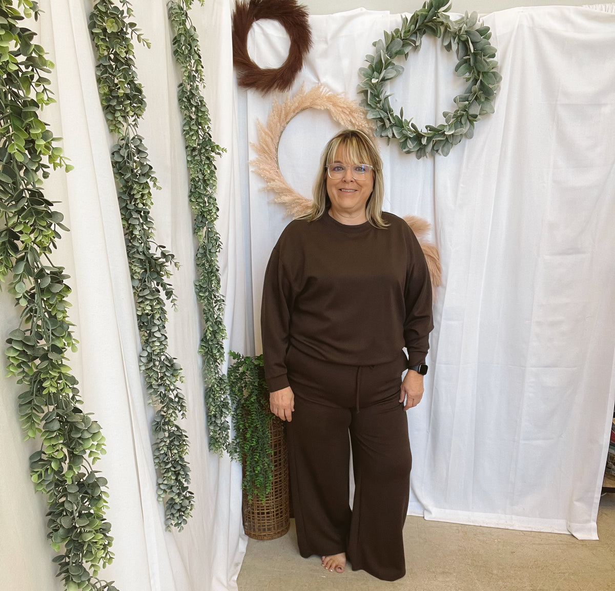Maggie Scuba Set-Espresso-Outfit Sets-Zenana-The Silo Boutique, Women's Fashion Boutique Located in Warren and Grand Forks North Dakota