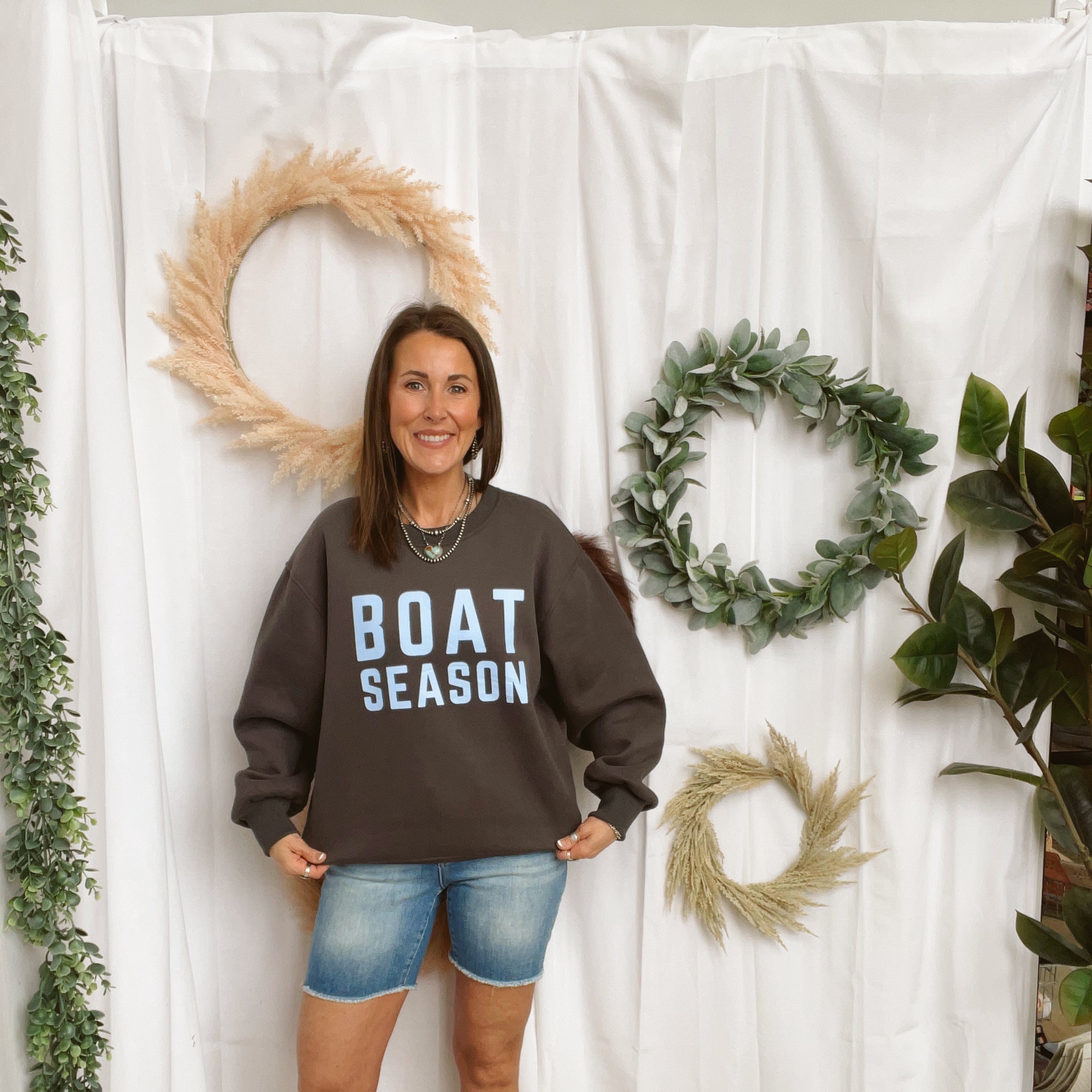 Boat Season Sweatshirt-Sweaters-panaache-The Silo Boutique, Women's Fashion Boutique Located in Warren and Grand Forks North Dakota