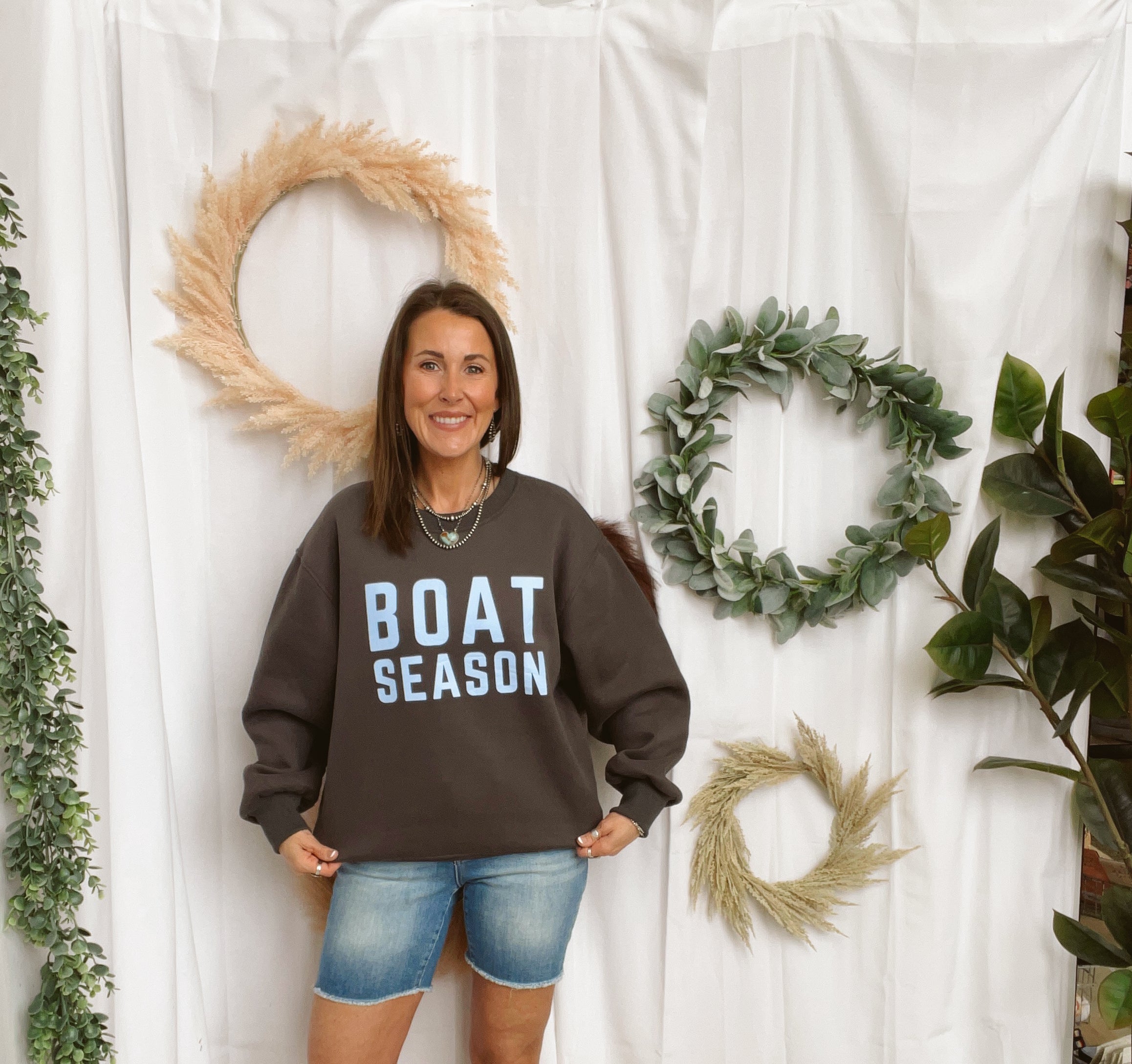 Boat Season Sweatshirt-Sweaters-panaache-The Silo Boutique, Women's Fashion Boutique Located in Warren and Grand Forks North Dakota