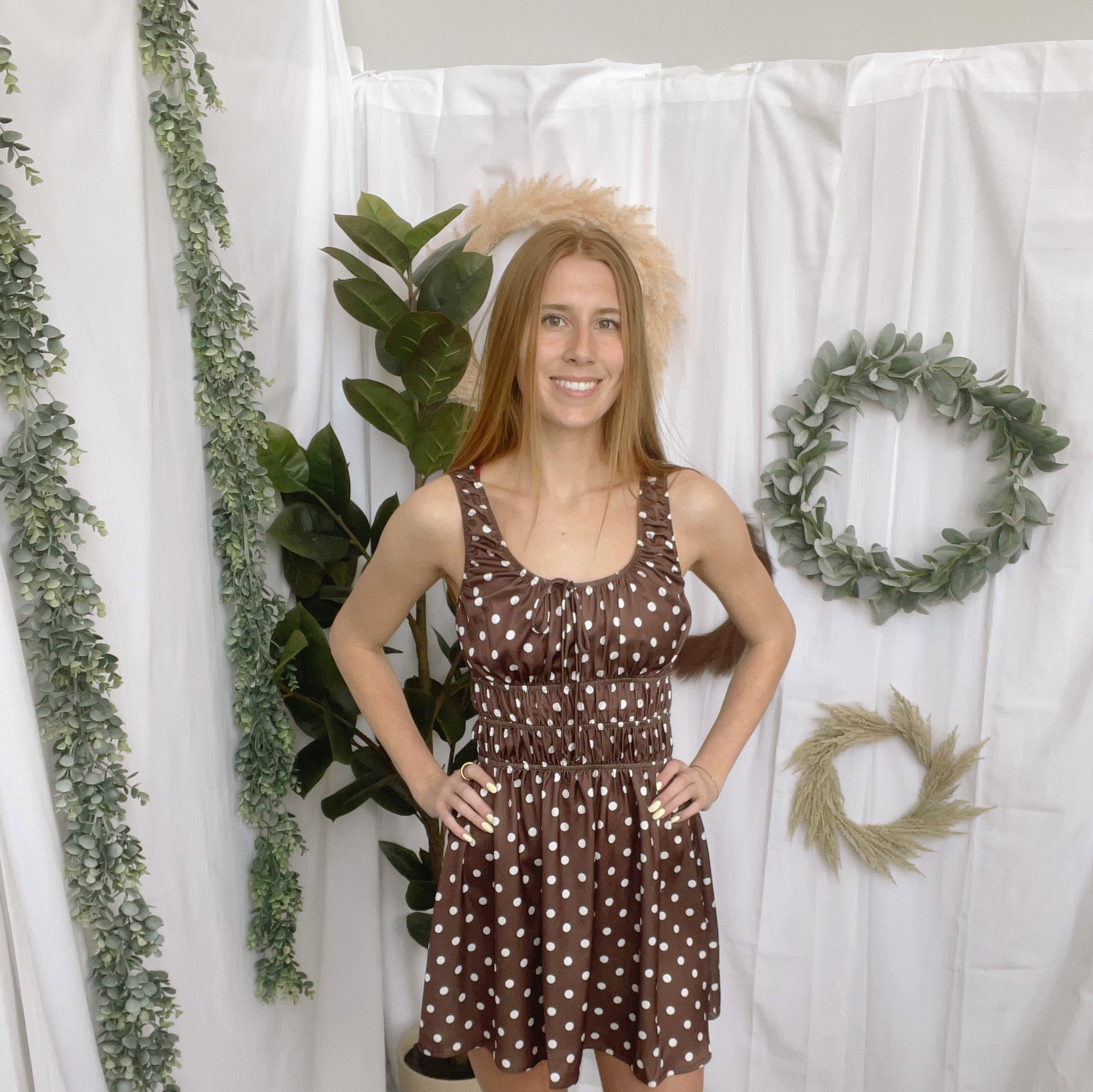 Polka Dot Brown Dress-Dresses-hyfve-The Silo Boutique, Women's Fashion Boutique Located in Warren and Grand Forks North Dakota