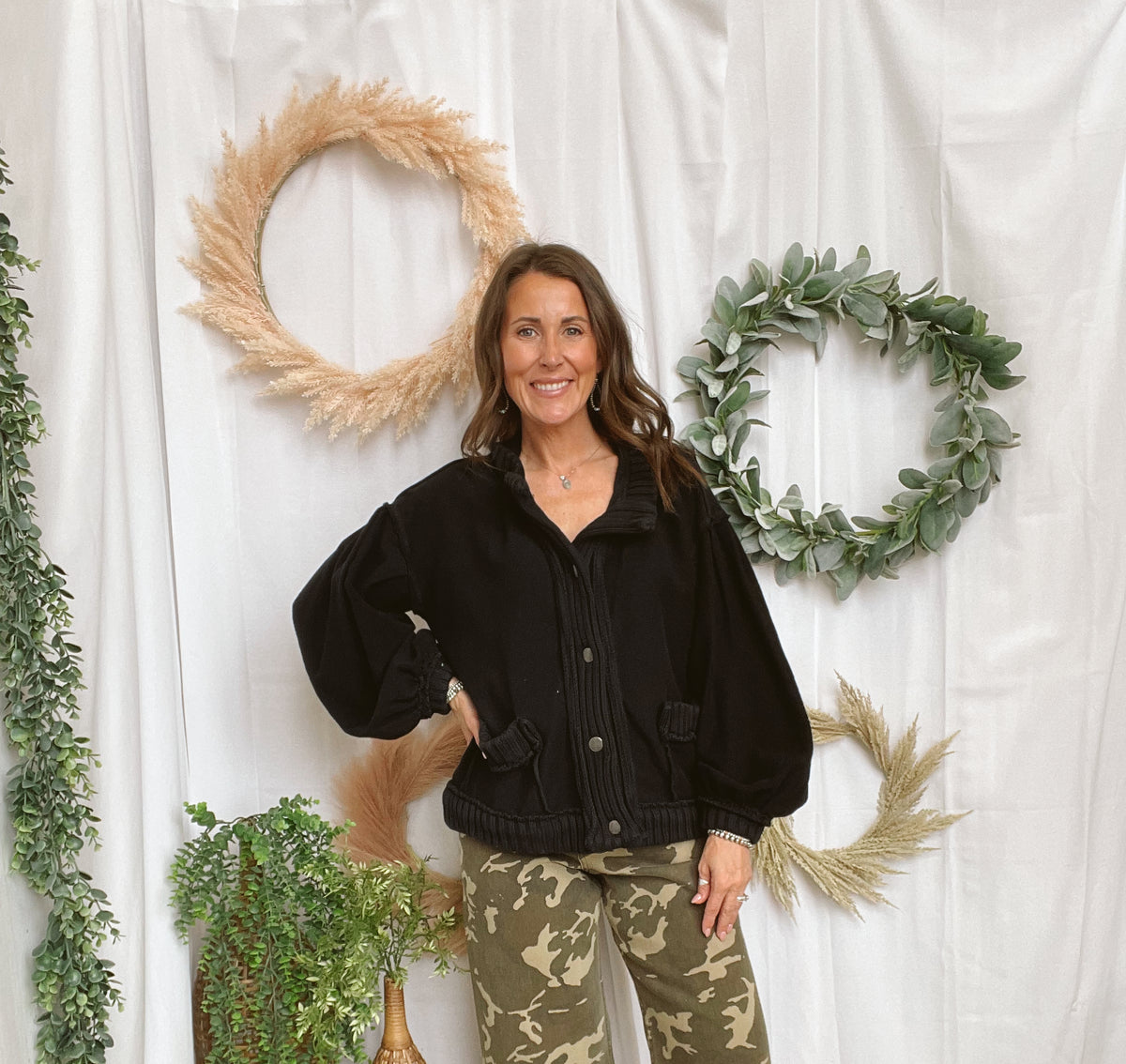 Lov Vintage Cardigan-Black-Cardigans-lovlov-The Silo Boutique, Women's Fashion Boutique Located in Warren and Grand Forks North Dakota