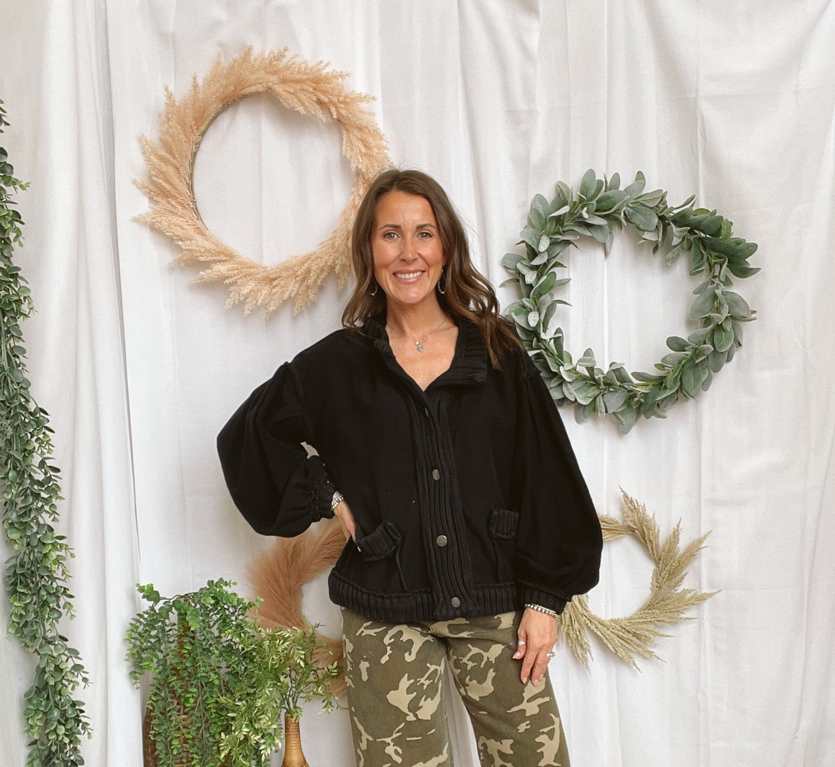 Lov Vintage Cardigan-Black-Cardigans-lovlov-The Silo Boutique, Women's Fashion Boutique Located in Warren and Grand Forks North Dakota