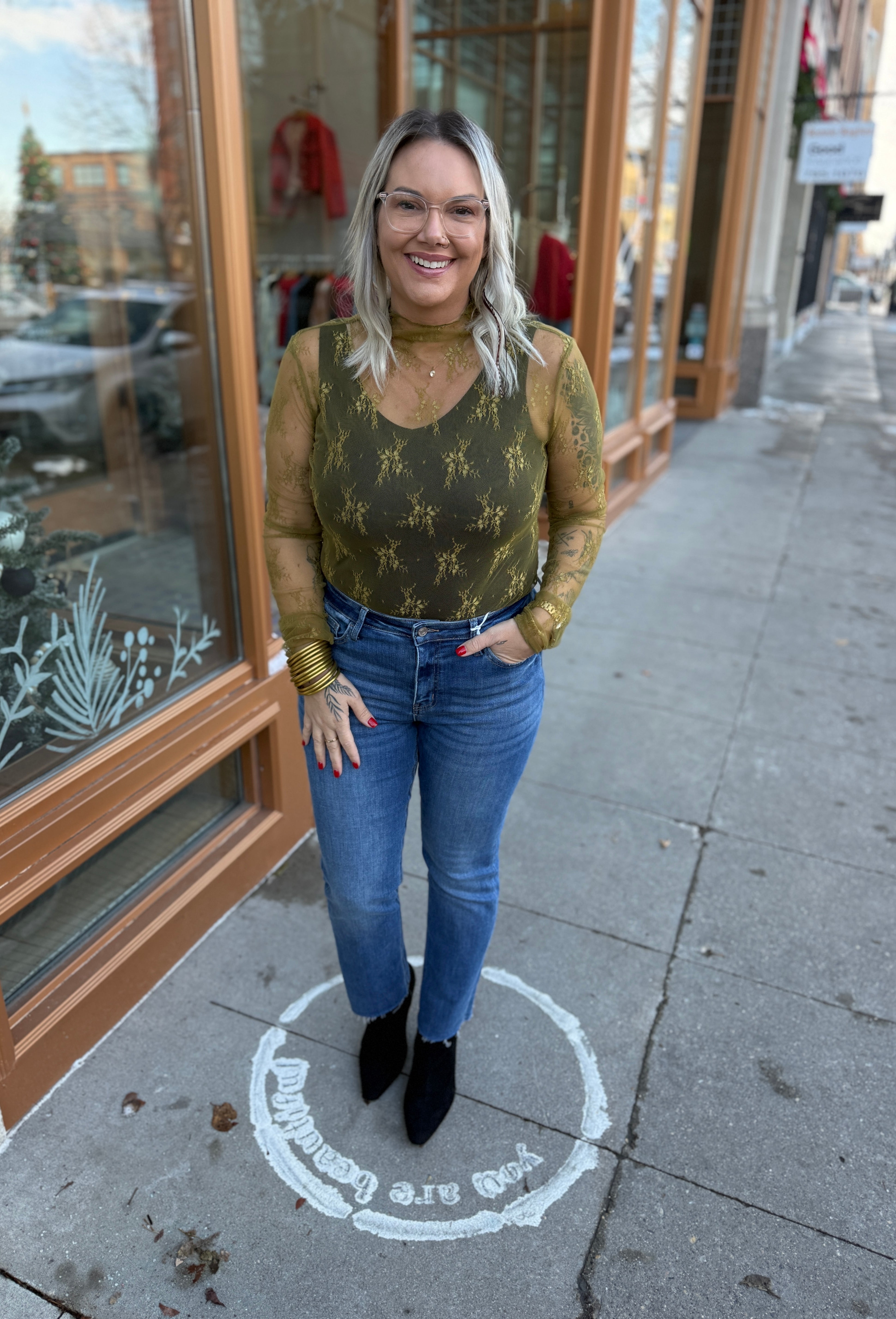 So Sweet Lace Long Sleeve Top-Long Sleeve Tops-sweet genisis-The Silo Boutique, Women's Fashion Boutique Located in Warren and Grand Forks North Dakota