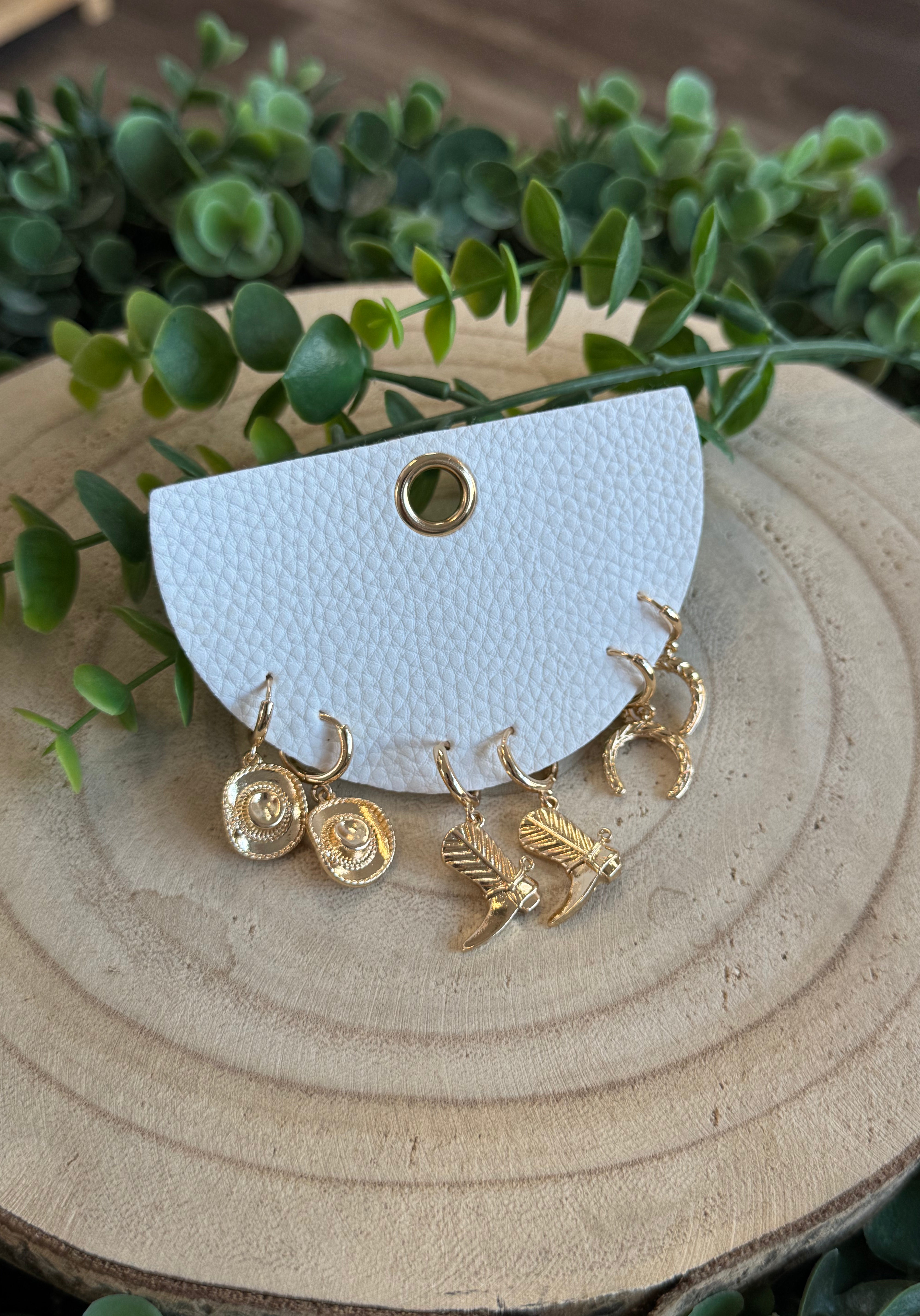 3 Pair Giddy Up Earrings-Earrings-Fame-The Silo Boutique, Women's Fashion Boutique Located in Warren and Grand Forks North Dakota
