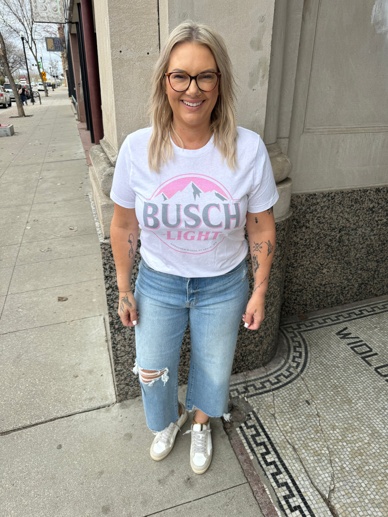 Pink Busch Tee-Graphic Tees-faire-The Silo Boutique, Women's Fashion Boutique Located in Warren and Grand Forks North Dakota