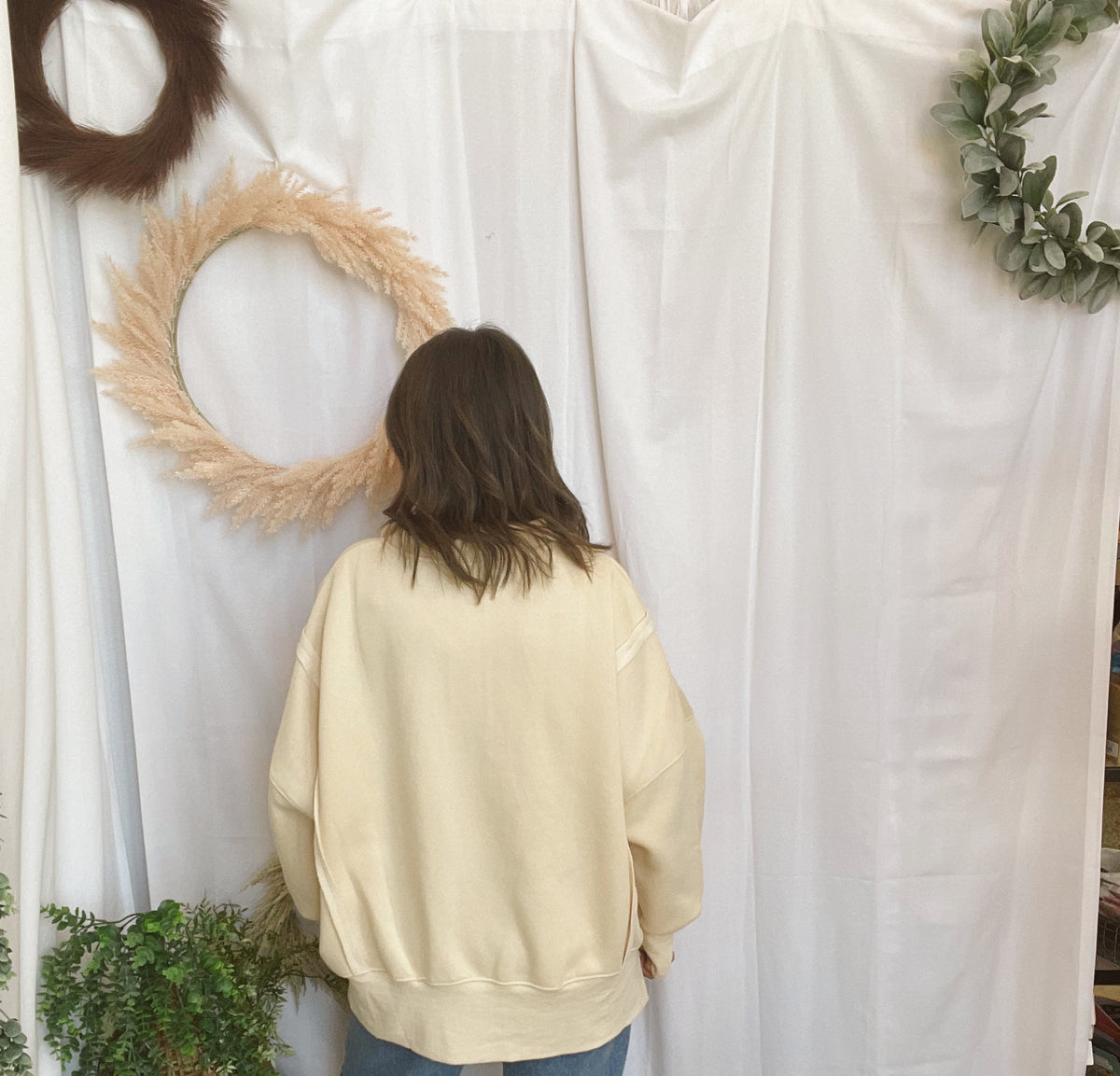 Sophie Snap Collar Sweatshirt-Cream-Sweatshirts-hyfve-The Silo Boutique, Women's Fashion Boutique Located in Warren and Grand Forks North Dakota