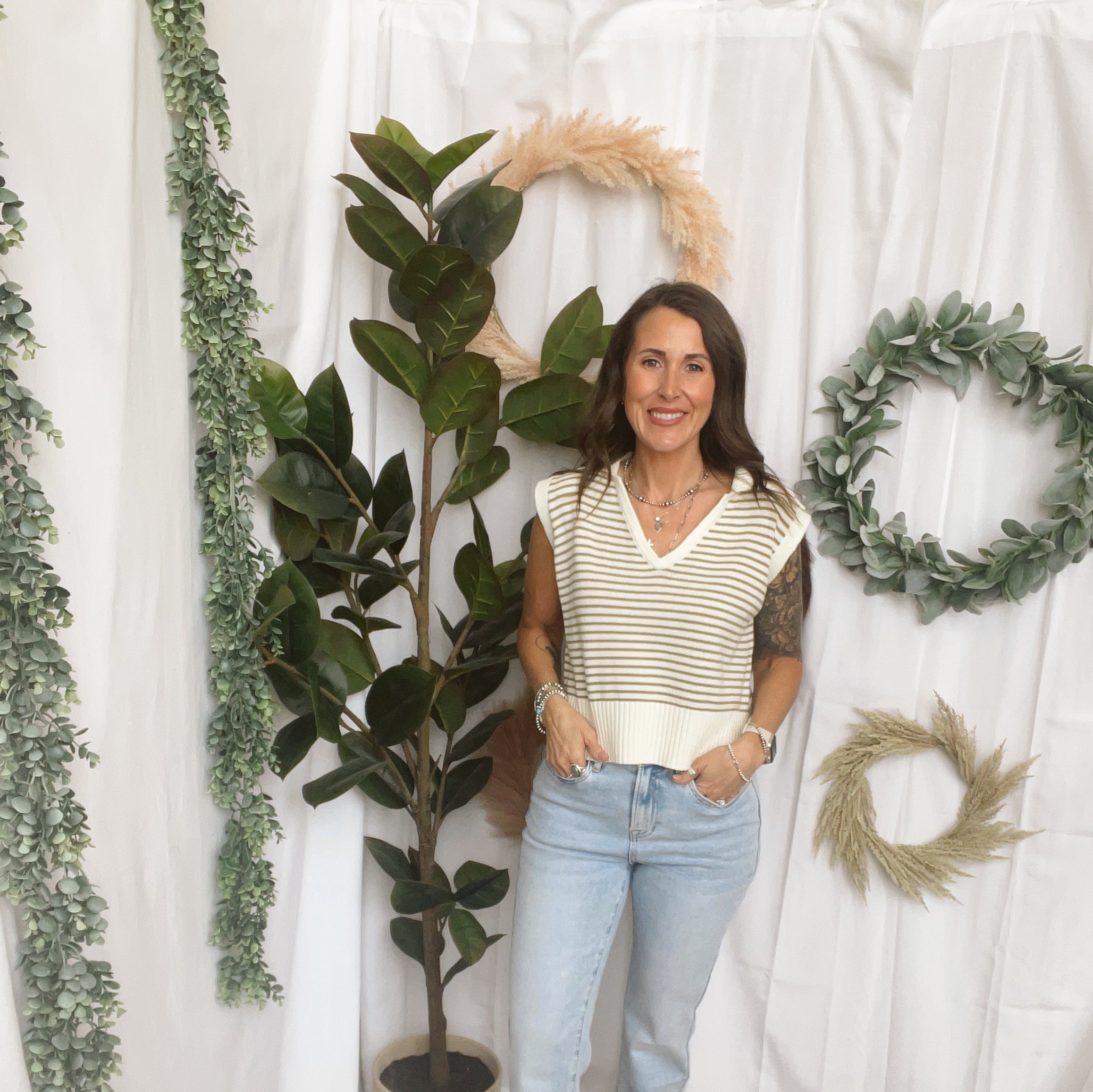 Miou Muse V Neck Collar Top-Tank Tops-miou muse-The Silo Boutique, Women's Fashion Boutique Located in Warren and Grand Forks North Dakota