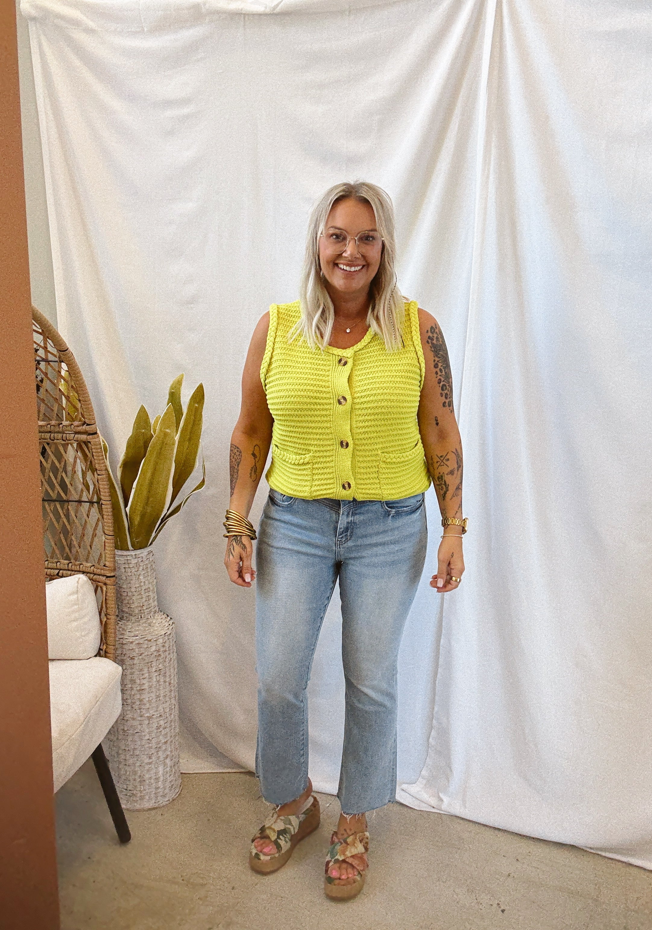 Mica Yoke Capri Blue Bootcut Jeans-Jeans-mica-The Silo Boutique, Women's Fashion Boutique Located in Warren and Grand Forks North Dakota