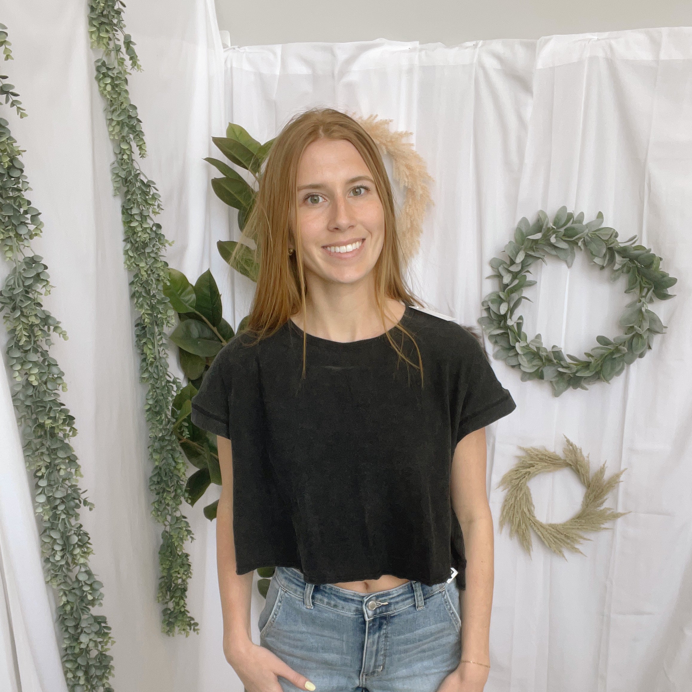 Trina Open Back Tee-Black-Short Sleeve Tops-hyfve-The Silo Boutique, Women's Fashion Boutique Located in Warren and Grand Forks North Dakota