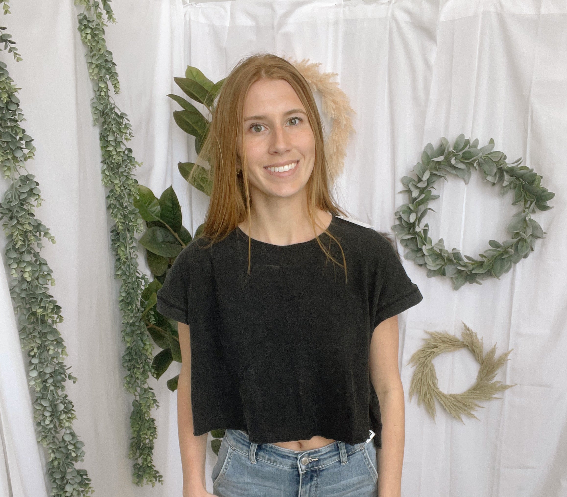 Trina Open Back Tee-Black-Short Sleeve Tops-hyfve-The Silo Boutique, Women's Fashion Boutique Located in Warren and Grand Forks North Dakota