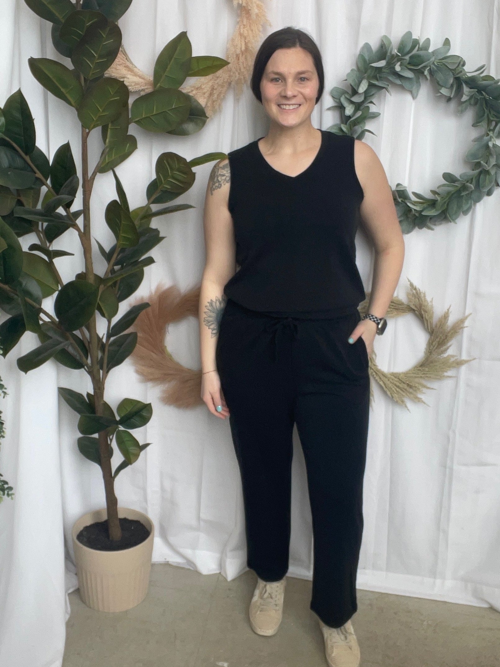 Mono B Everyday Pant Set-Black-Outfit Sets-mono b-The Silo Boutique, Women's Fashion Boutique Located in Warren and Grand Forks North Dakota