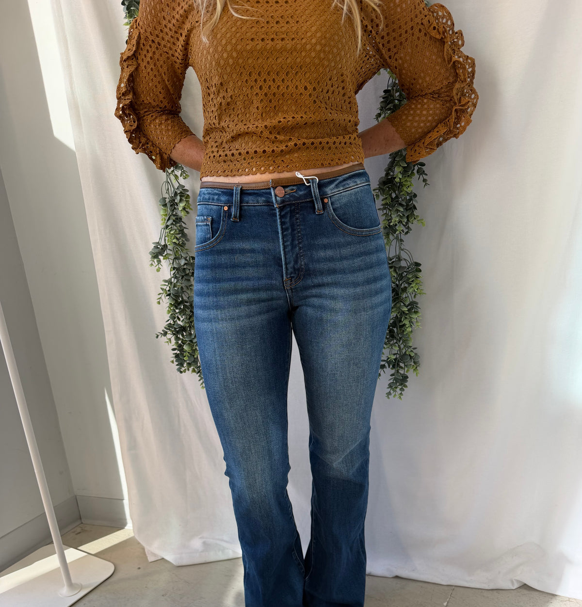 Risen Kenzie Leather Trim Jeans-Jeans-risen-The Silo Boutique, Women's Fashion Boutique Located in Warren and Grand Forks North Dakota