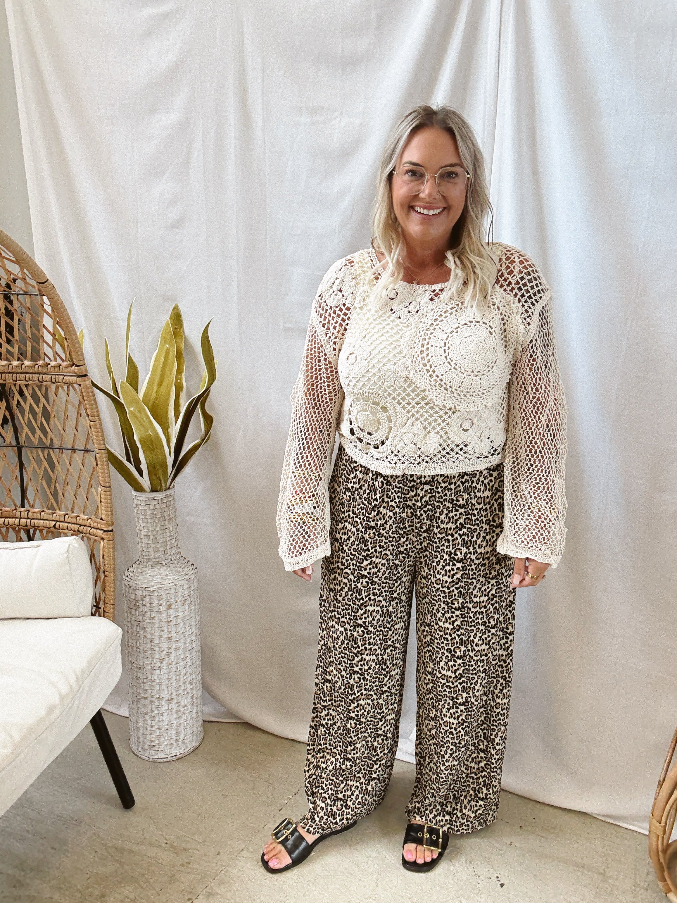 Leopard Pleated Pants-Pants-very j-The Silo Boutique, Women's Fashion Boutique Located in Warren and Grand Forks North Dakota