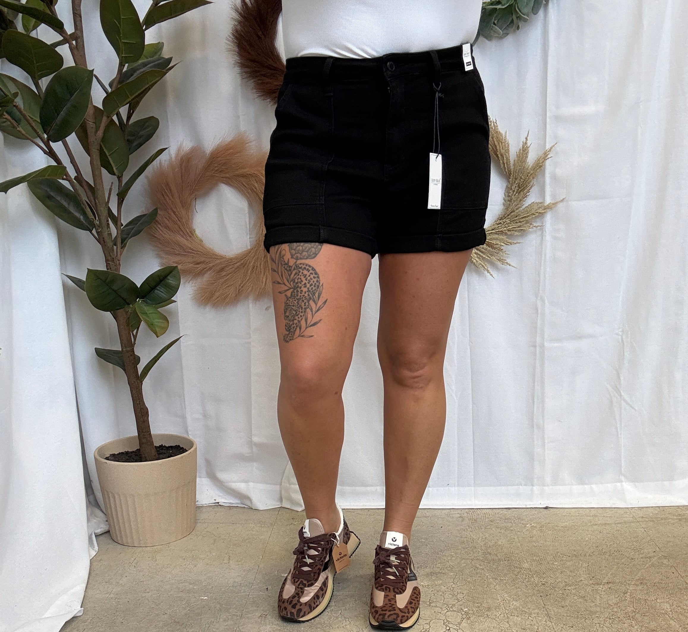 Judy Blue Black Aurora Weekender Shorts-Shorts-judy blue-The Silo Boutique, Women's Fashion Boutique Located in Warren and Grand Forks North Dakota