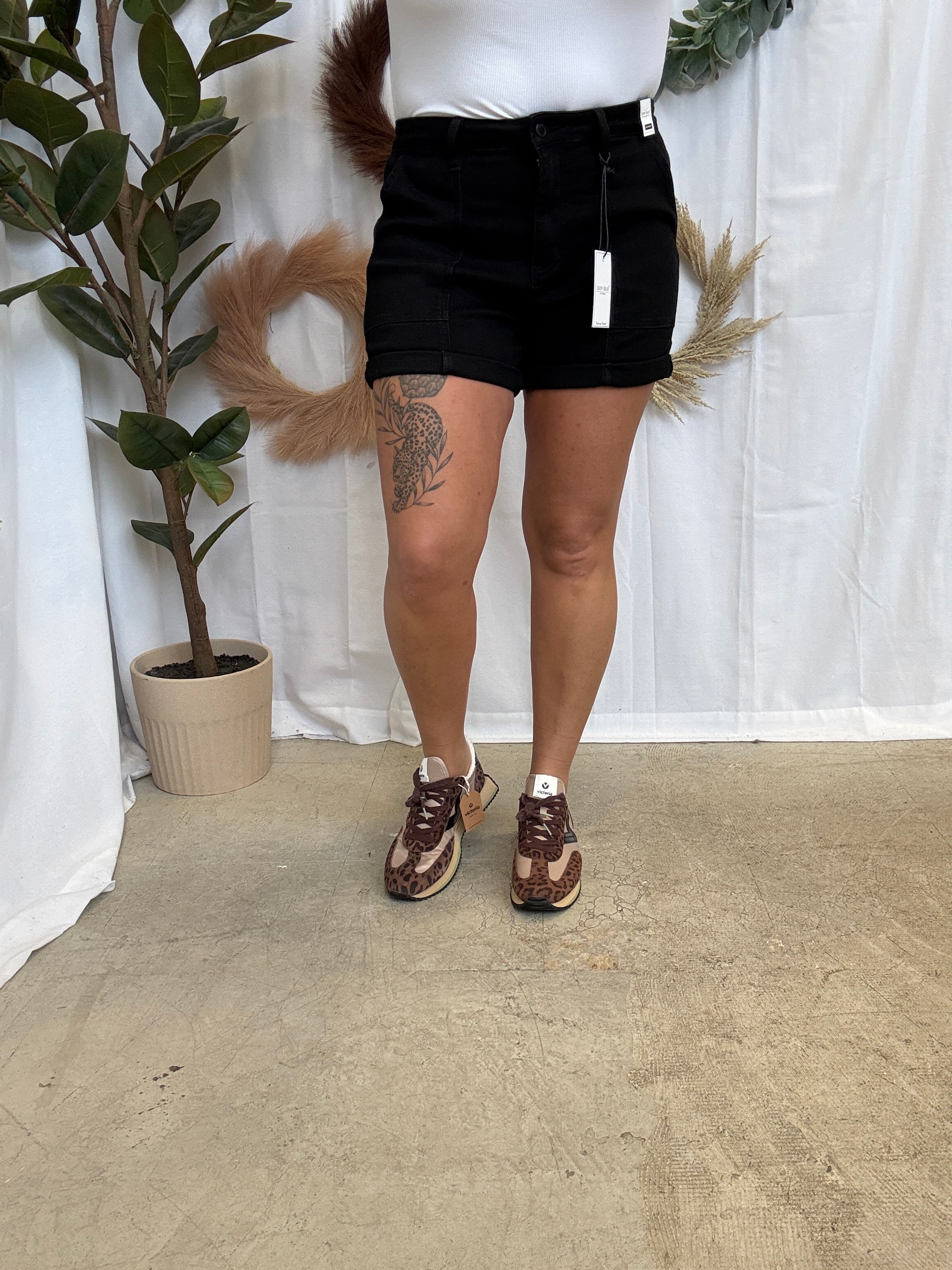 Judy Blue Black Aurora Weekender Shorts-Shorts-judy blue-The Silo Boutique, Women's Fashion Boutique Located in Warren and Grand Forks North Dakota