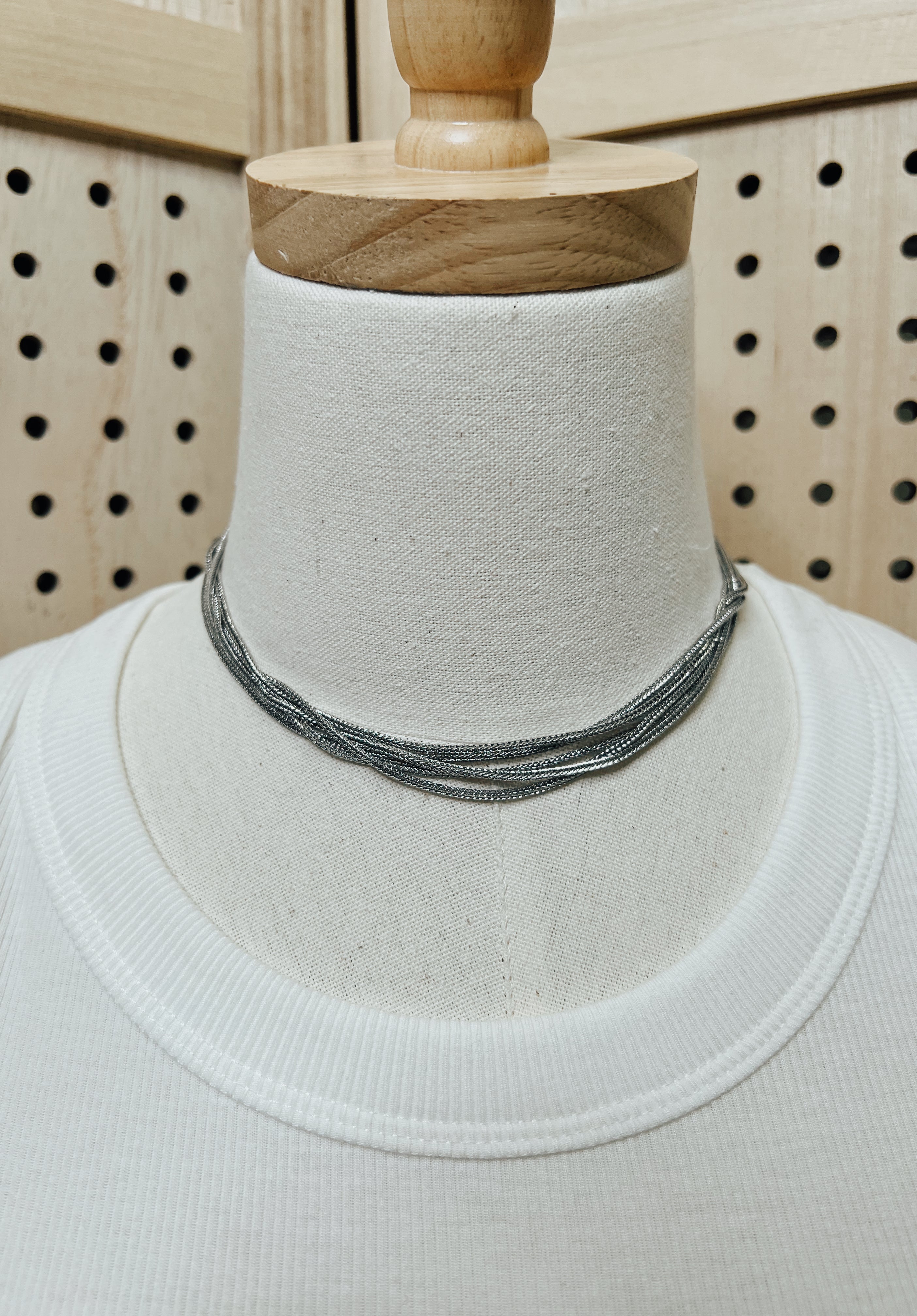 Fame 5 Strand Chained Necklace-Necklaces-Fame-The Silo Boutique, Women's Fashion Boutique Located in Warren and Grand Forks North Dakota