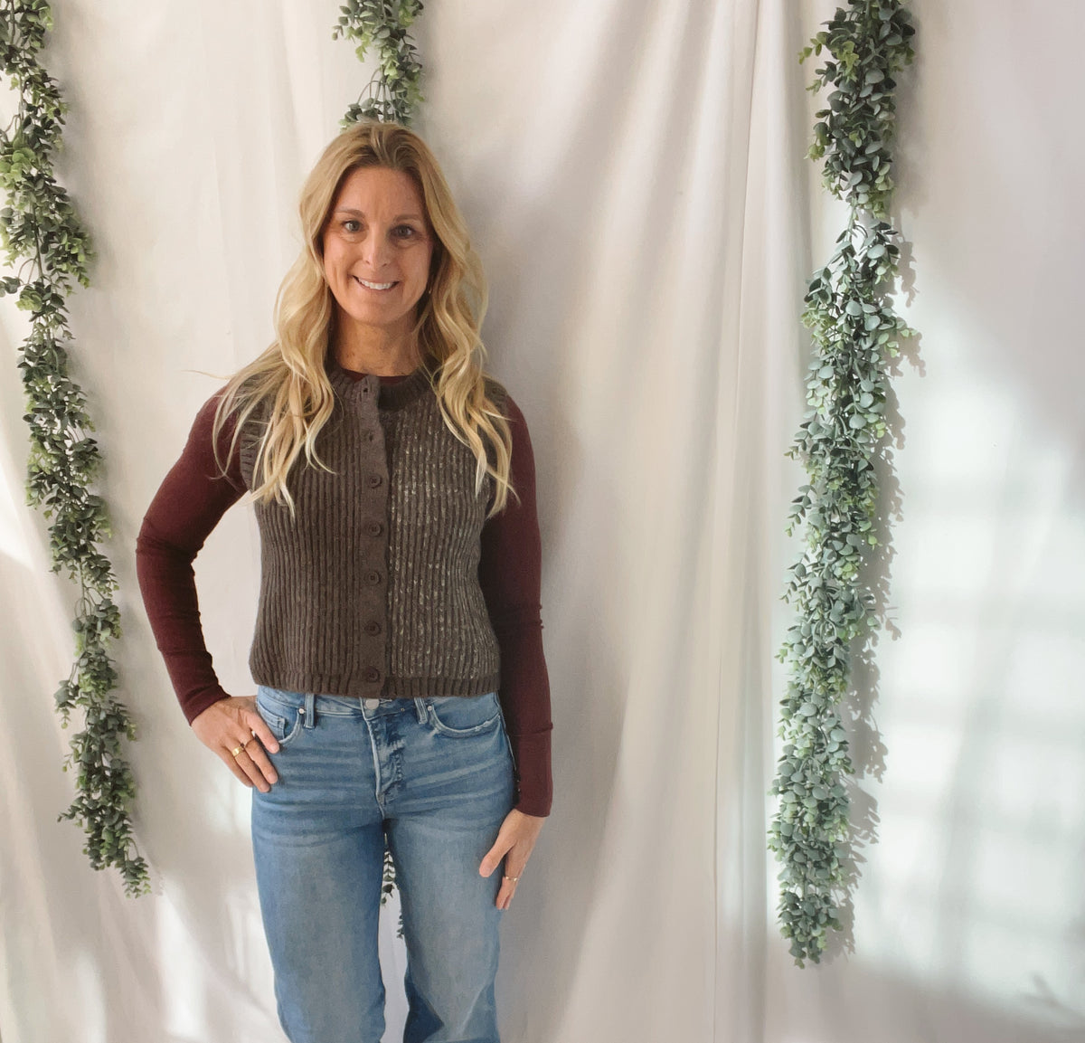 Muse Button Front Vest-Brown-Vests-miou muse-The Silo Boutique, Women's Fashion Boutique Located in Warren and Grand Forks North Dakota