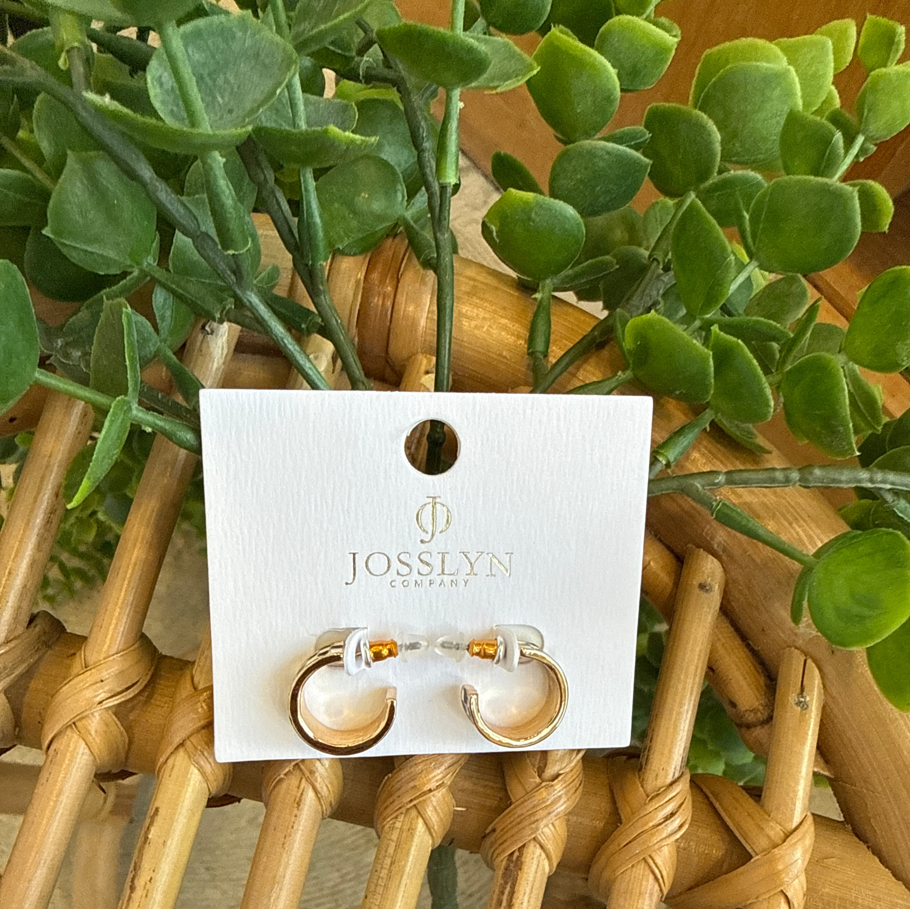 Joss Checker Hoop Earrings-Earrings-joss-The Silo Boutique, Women's Fashion Boutique Located in Warren and Grand Forks North Dakota