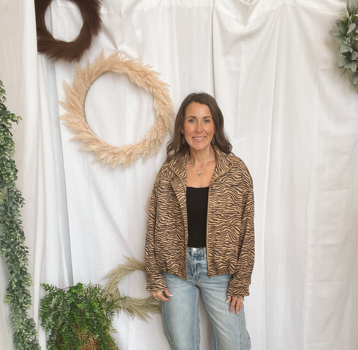 Jaelyn Zebra Print Jacket-Sweaters-ENTRO-The Silo Boutique, Women's Fashion Boutique Located in Warren and Grand Forks North Dakota