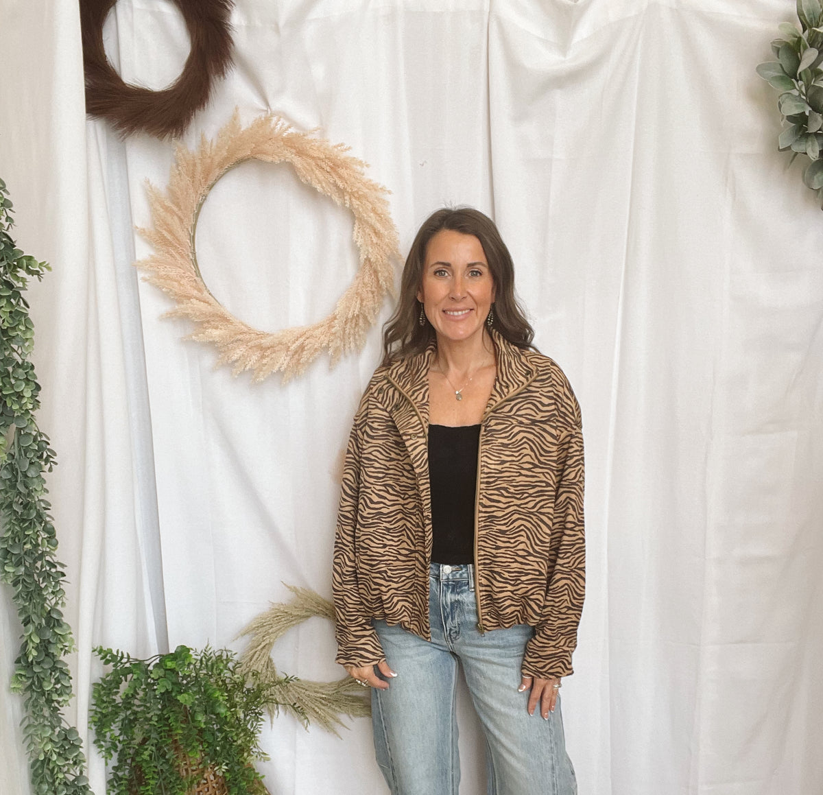 Jaelyn Zebra Print Jacket-Sweaters-ENTRO-The Silo Boutique, Women's Fashion Boutique Located in Warren and Grand Forks North Dakota