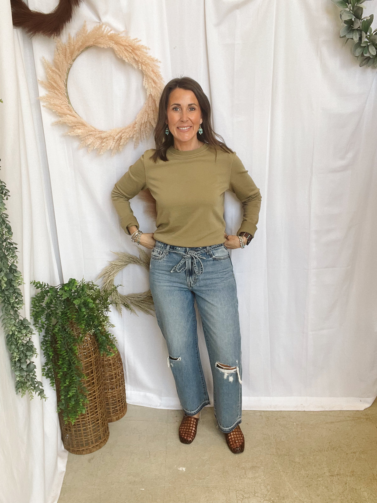 Green Envy Mineral Wash Sweatshirt-Sweatshirts-be cool-The Silo Boutique, Women's Fashion Boutique Located in Warren and Grand Forks North Dakota