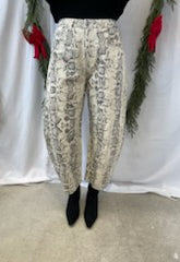 Ivory Savannah Snake Pant-Final Sale-Jeans-oddi-The Silo Boutique, Women's Fashion Boutique Located in Warren and Grand Forks North Dakota