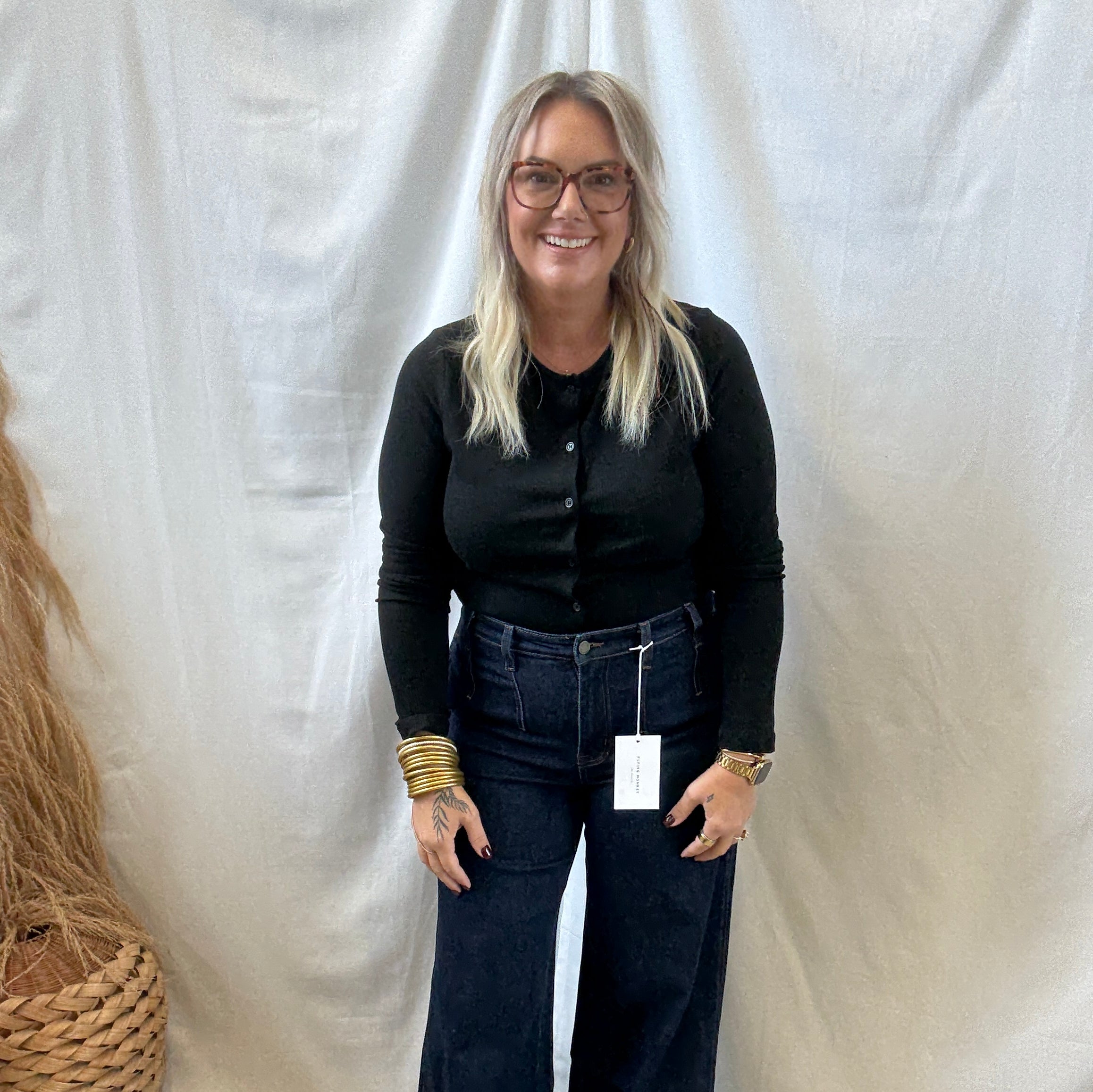 Button Up Ribbed Top-Black-Long Sleeve Tops-hyfve-The Silo Boutique, Women's Fashion Boutique Located in Warren and Grand Forks North Dakota