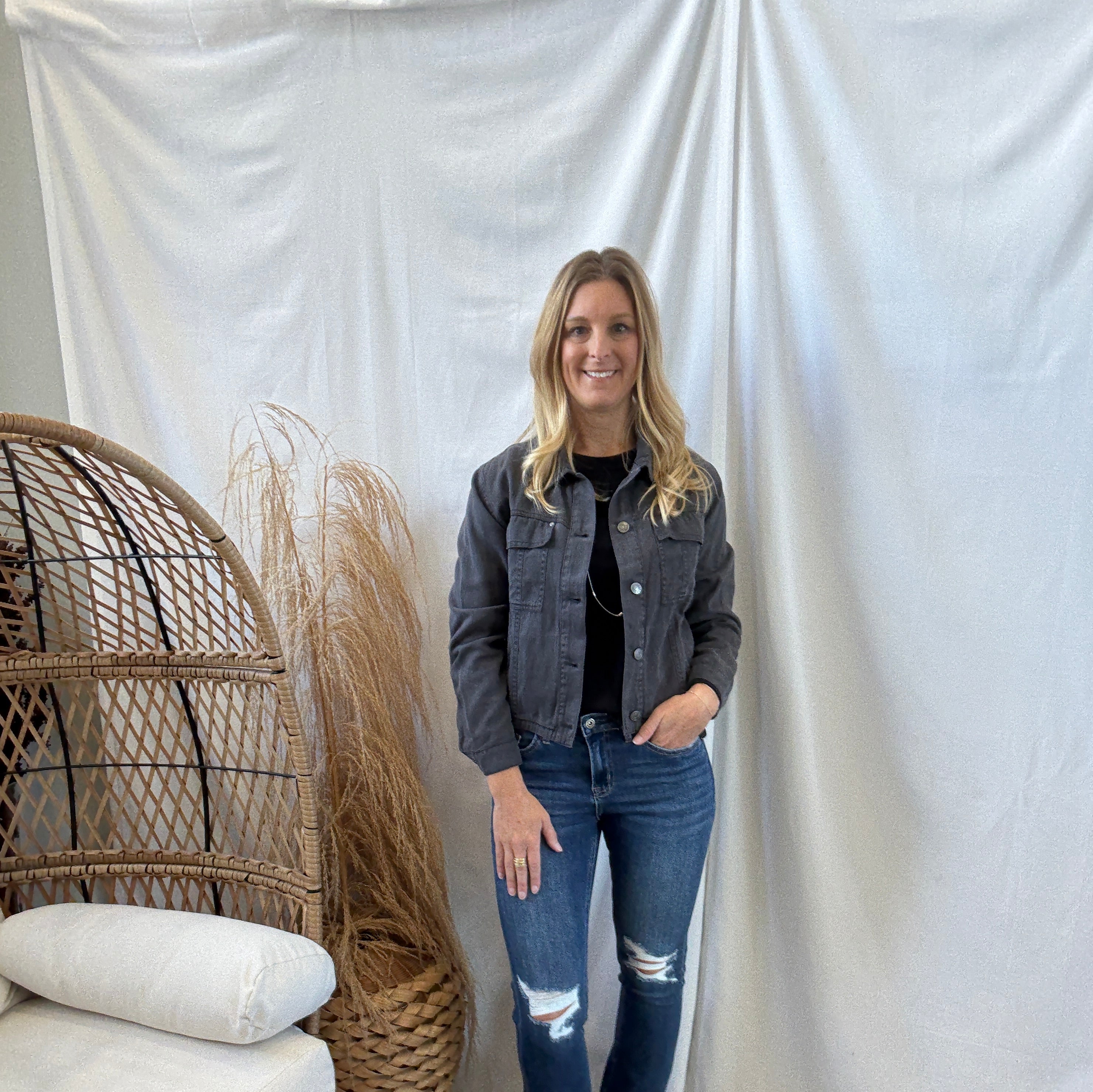 Tencil Blend Jacket-Charcoal-Coats & Jackets-be cool-The Silo Boutique, Women's Fashion Boutique Located in Warren and Grand Forks North Dakota