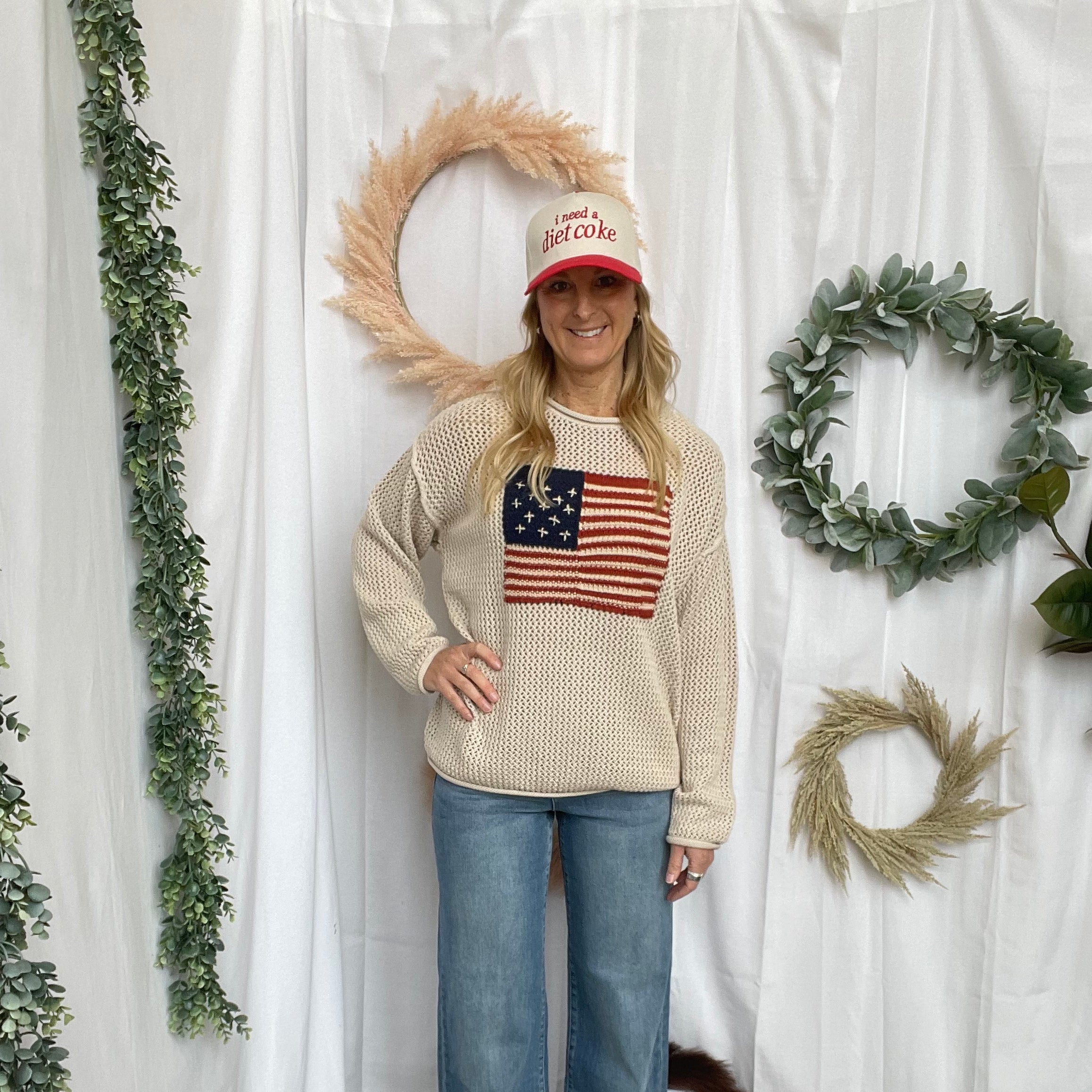 Zen Flag Open Knit Sweater-Sand-Long Sleeve Tops-Zenana-The Silo Boutique, Women's Fashion Boutique Located in Warren and Grand Forks North Dakota