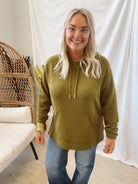 Laguna Hooded Sweatshirt-Olive Green-Sweatshirts-mono b-The Silo Boutique, Women's Fashion Boutique Located in Warren and Grand Forks North Dakota