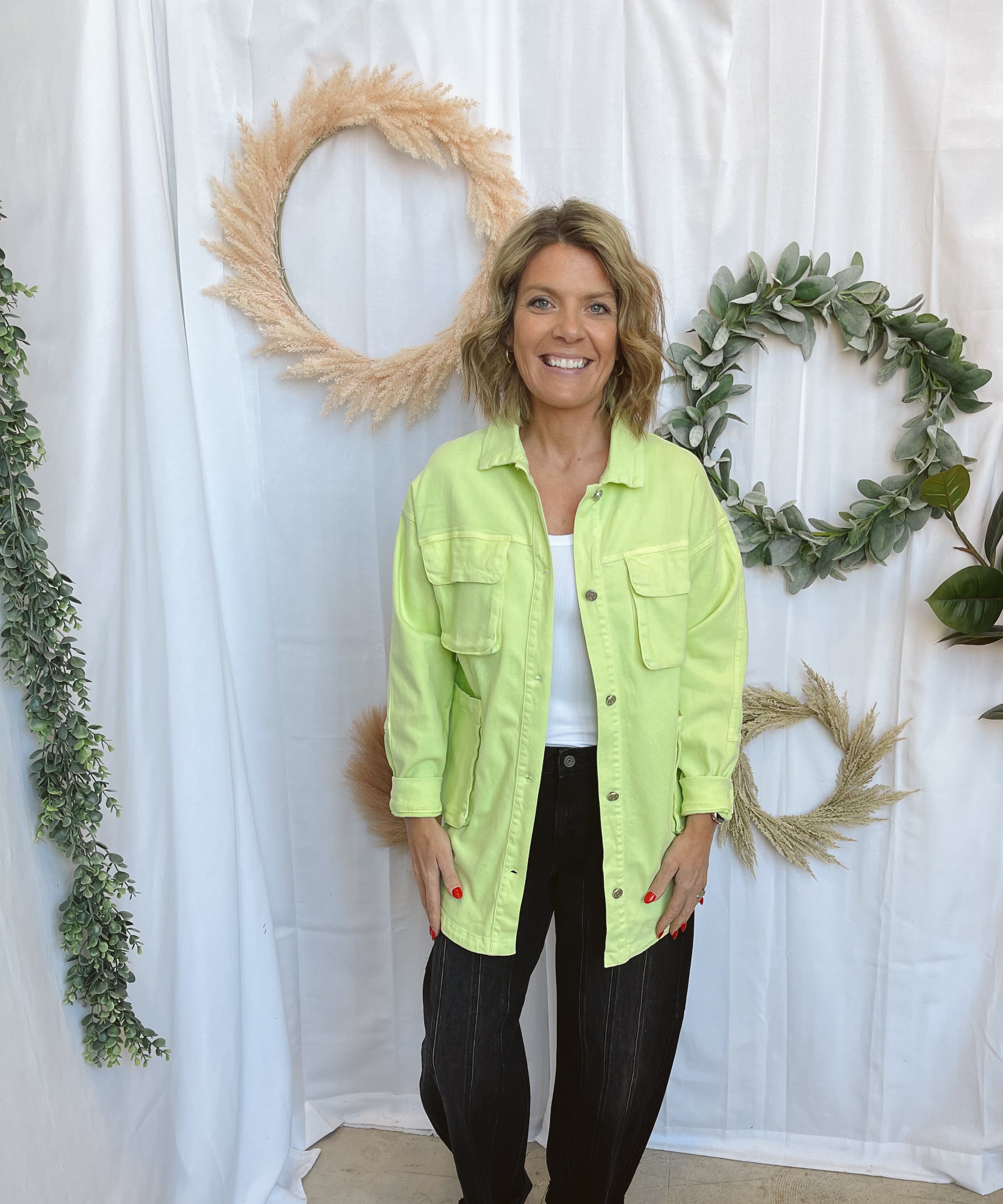 Lime So Soft Shacket-Coats & Jackets-bucketlist-The Silo Boutique, Women's Fashion Boutique Located in Warren and Grand Forks North Dakota