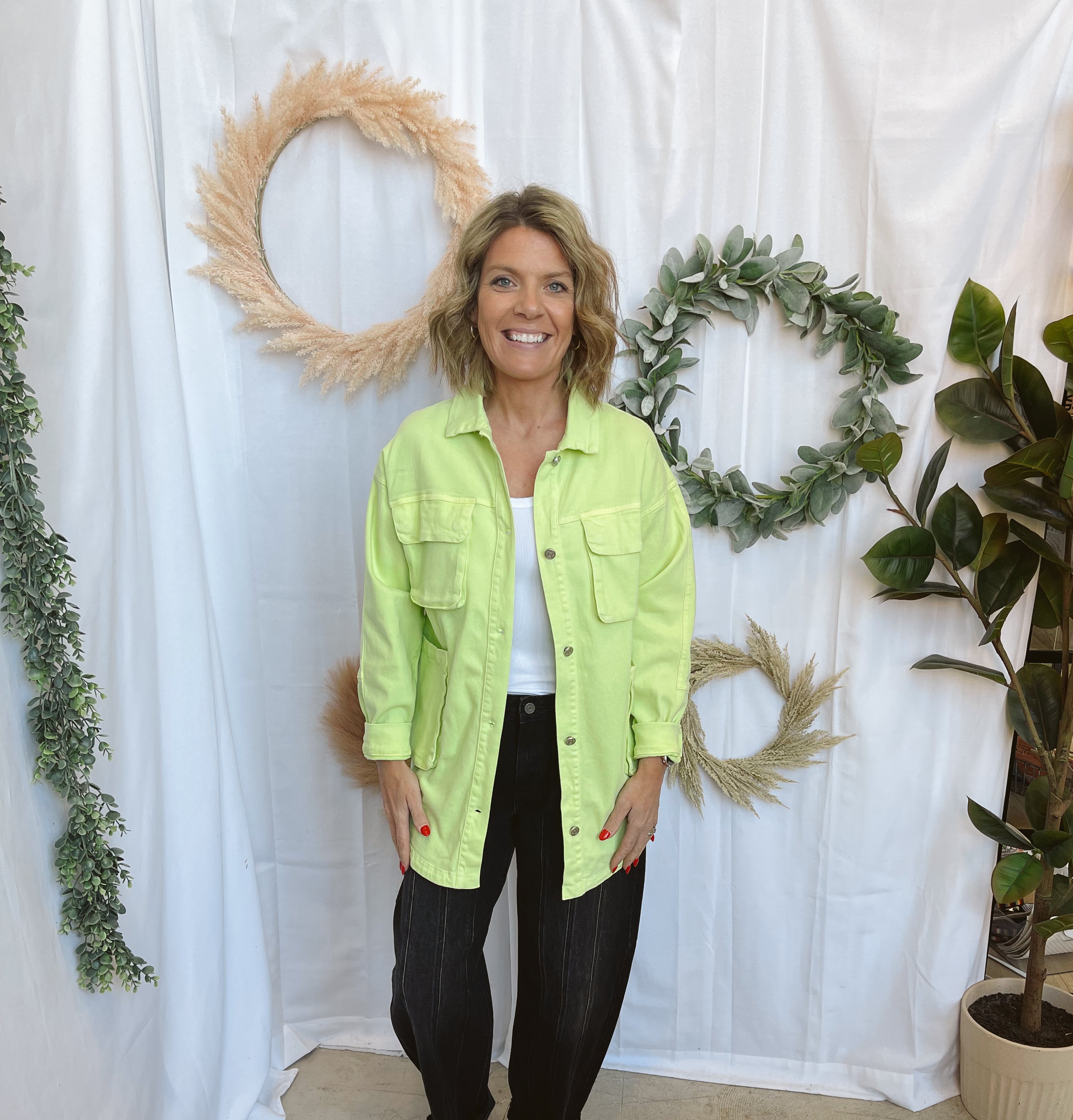 Lime So Soft Shacket-Coats & Jackets-bucketlist-The Silo Boutique, Women's Fashion Boutique Located in Warren and Grand Forks North Dakota