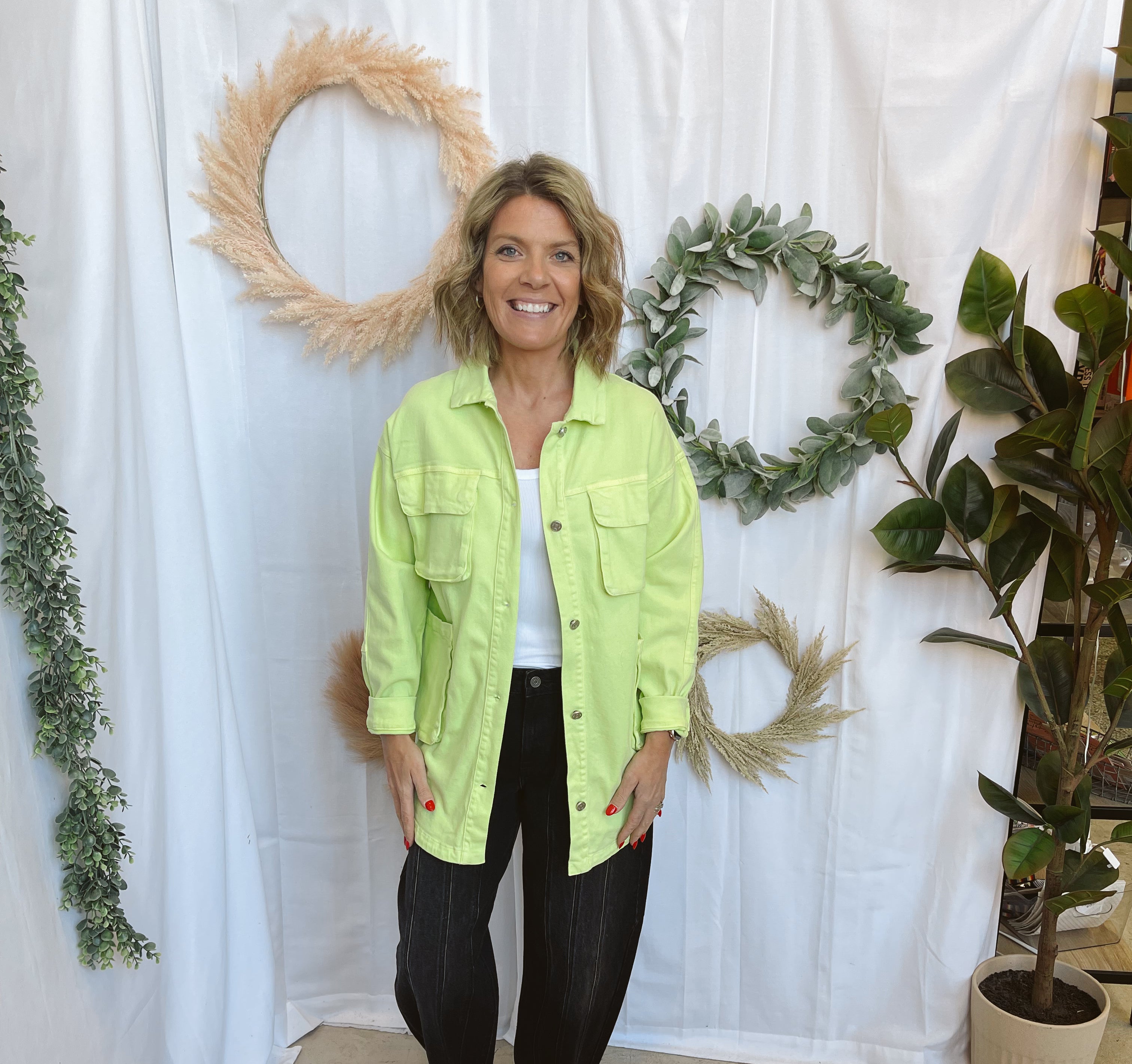 Lime So Soft Shacket-Coats & Jackets-bucketlist-The Silo Boutique, Women's Fashion Boutique Located in Warren and Grand Forks North Dakota